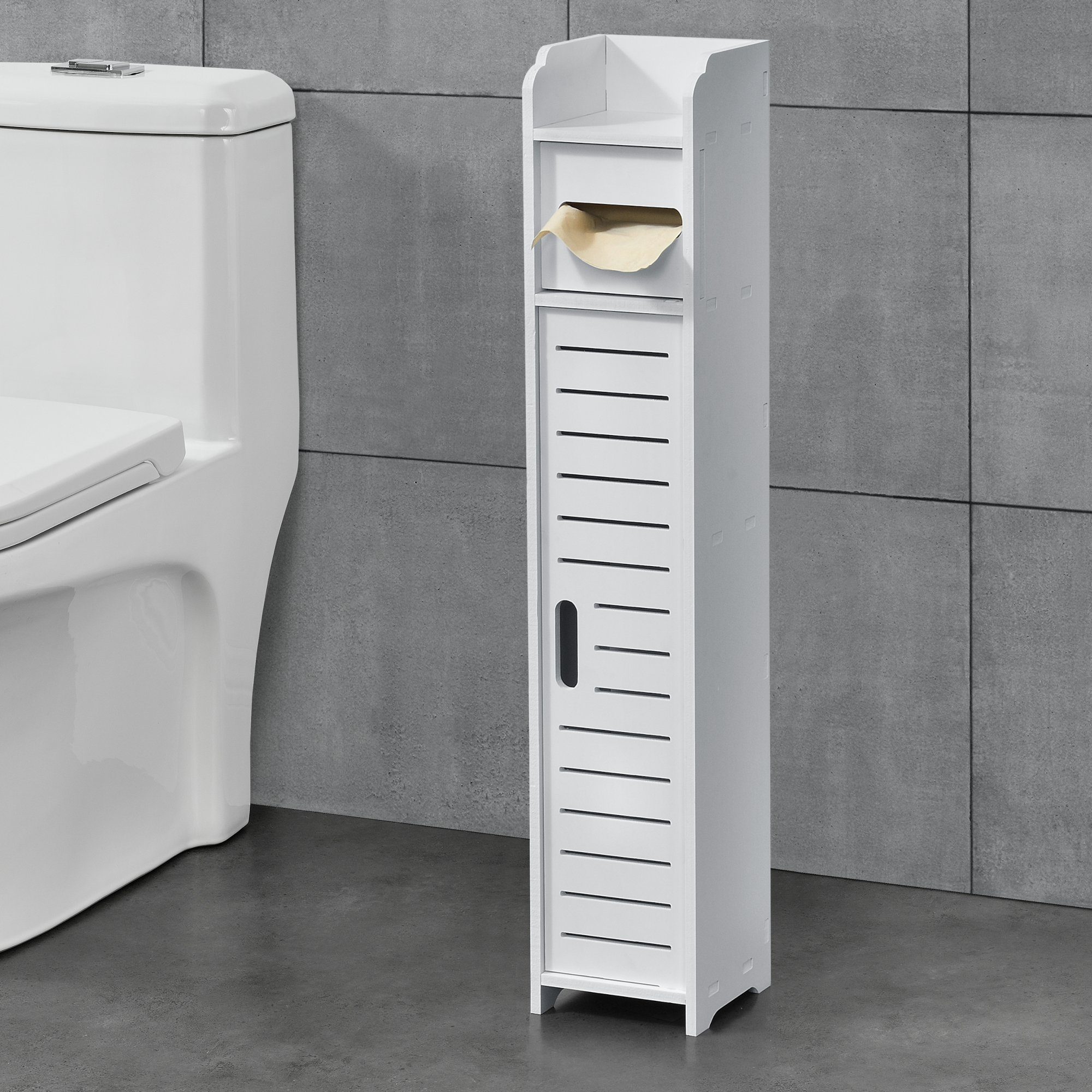 en.casa Toilettenpapierhalter, »Leoben« Badregal mit Ablagefach günstig online kaufen