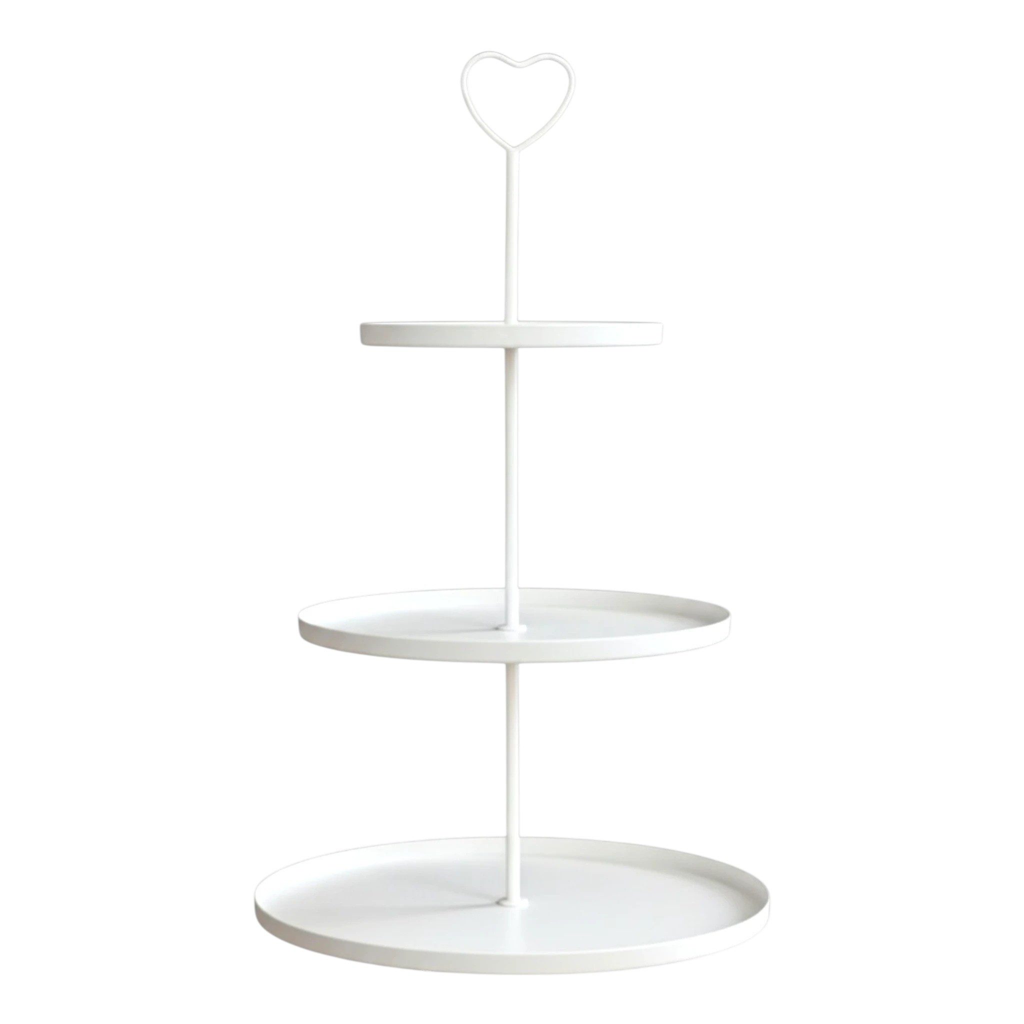 Meinposten Dekoetagere Etagere Paris 48x30 rund Metall 3-Stöckig Vintage Muffin Herz