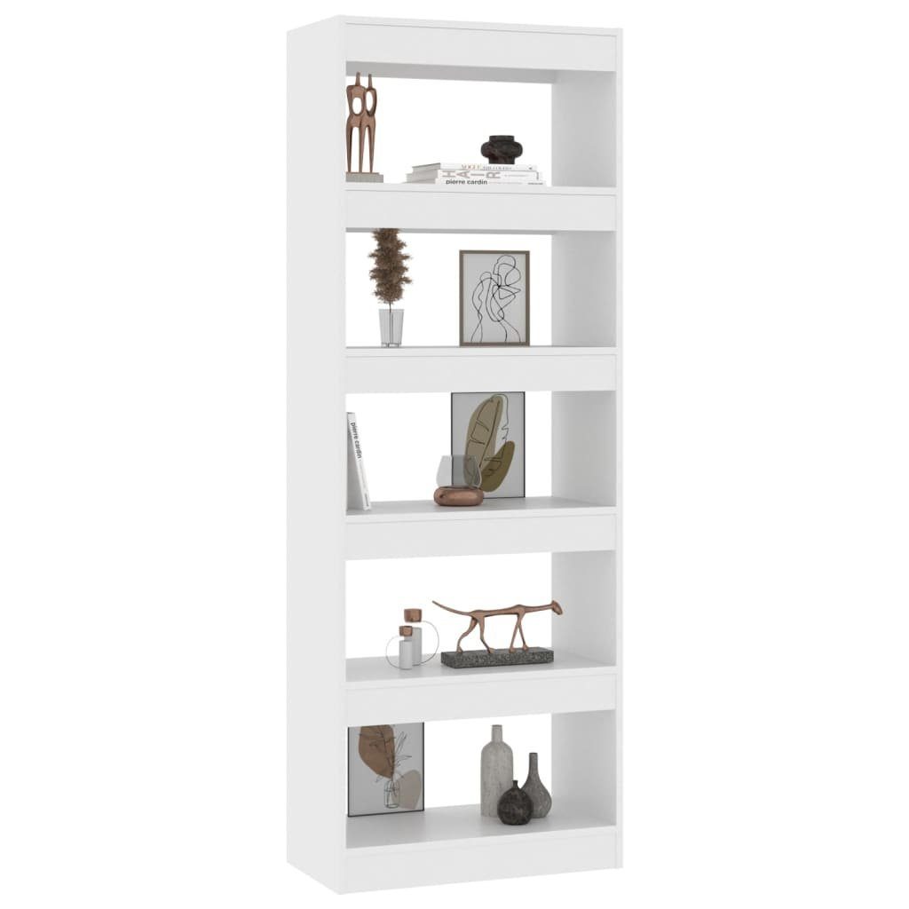 furnicato Weiß cm Bücherregal Holzwerkstoff 60x30x166 Bücherregal/Raumteiler