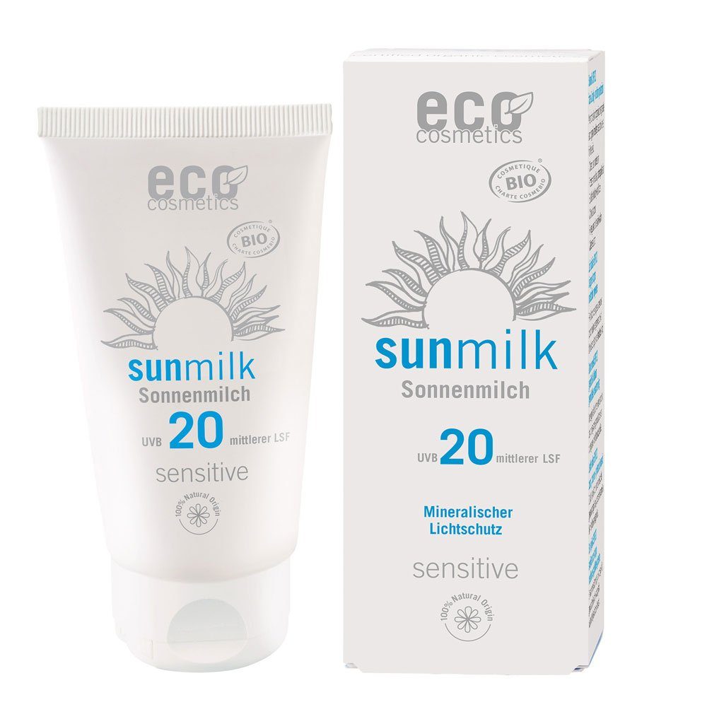 Eco Cosmetics Sonnenschutzcreme Sonnenmilch LSF sensitive, 75 ml