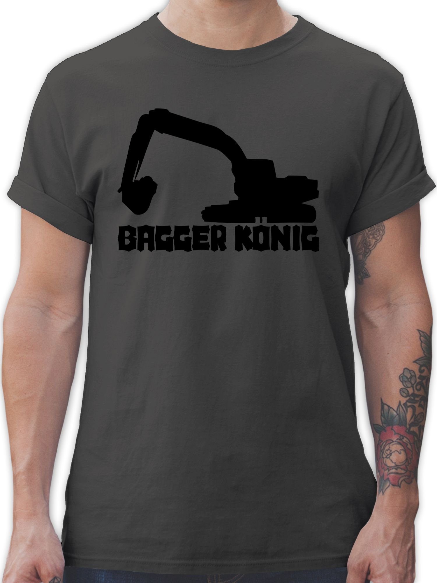 Bagger 1 König Fahrzeuge Dunkelgrau Shirtracer T-Shirt