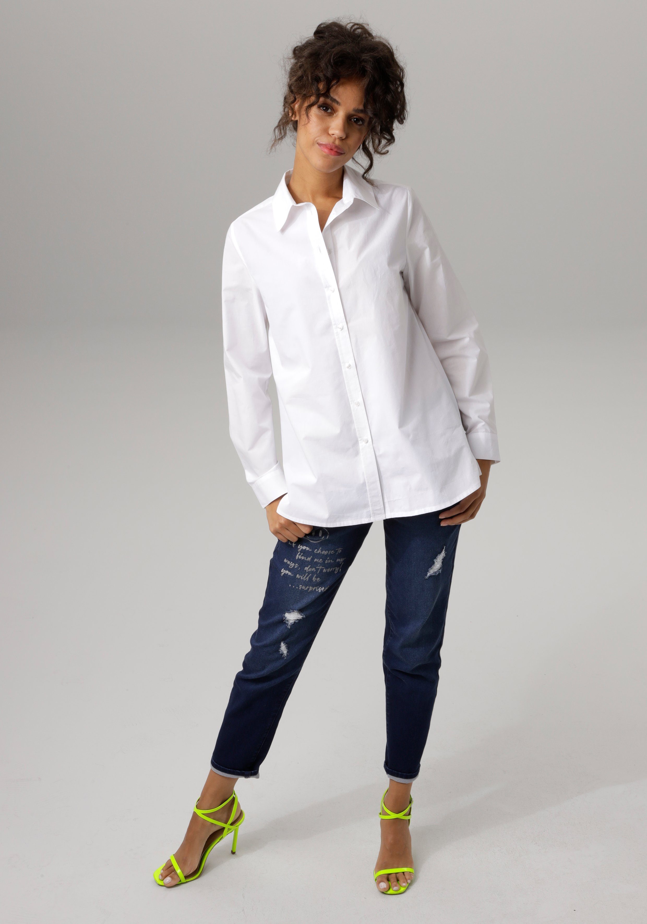 Aniston CASUAL Longbluse mit kurzen Seitenschlitzen