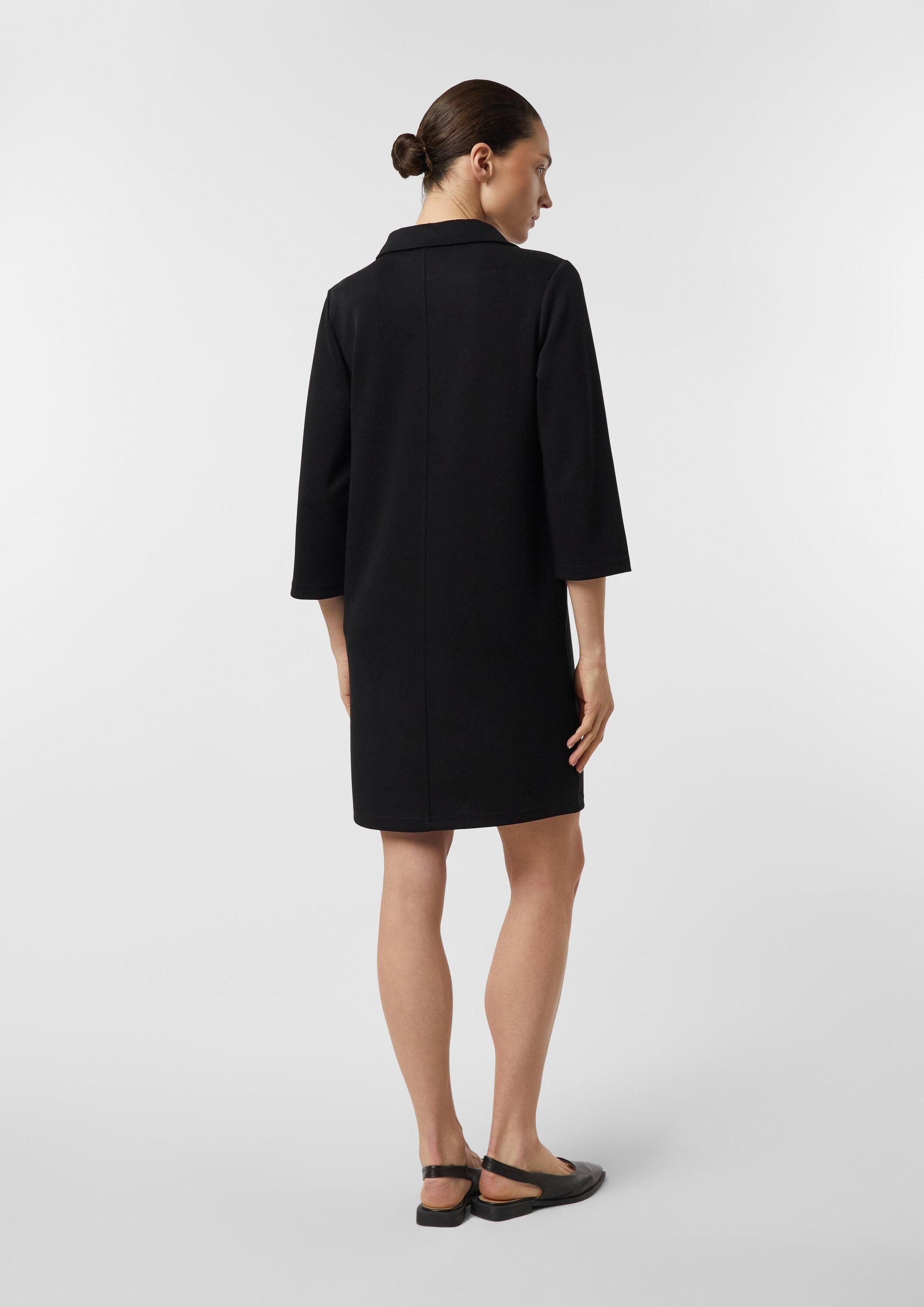 comma Minikleid Kleid Kurzes Jerseykleid mit Polokragen und Eingrifftaschen