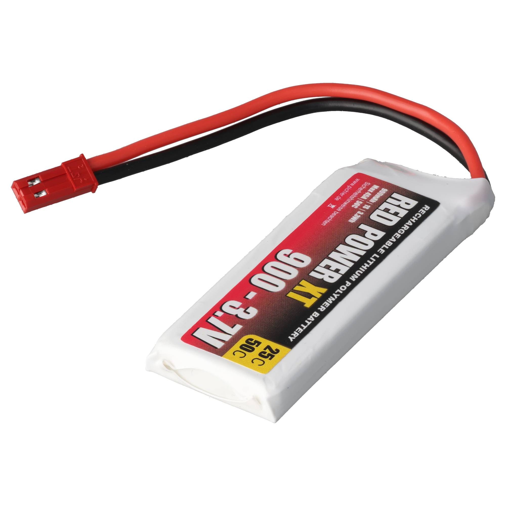 PICHLER RED POWER LiPo Akku 900 mAh – 3,7 V 1S mit JST/BEC Stecker Akku 900 mAh (3,7 V)