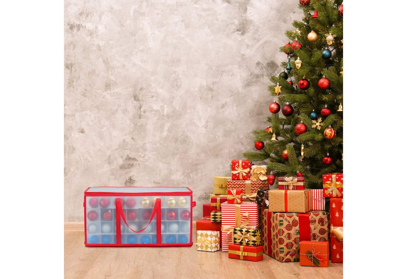 Thumbnail - relaxdays Aufbewahrungsbox Christbaumkugel Tasche (1 St)