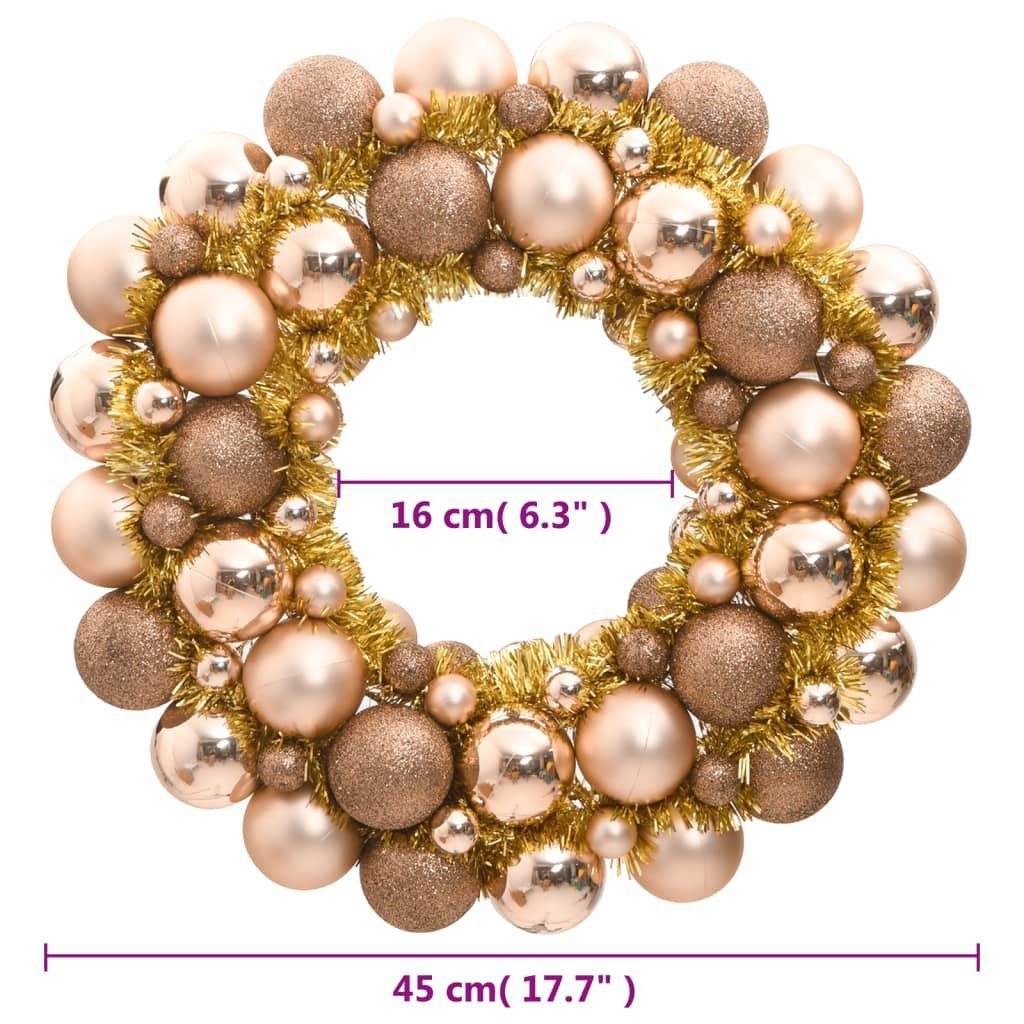 vidaXL Polystyrol Weihnachtskranz Christbaumschmuck Rotgolden 45 cm