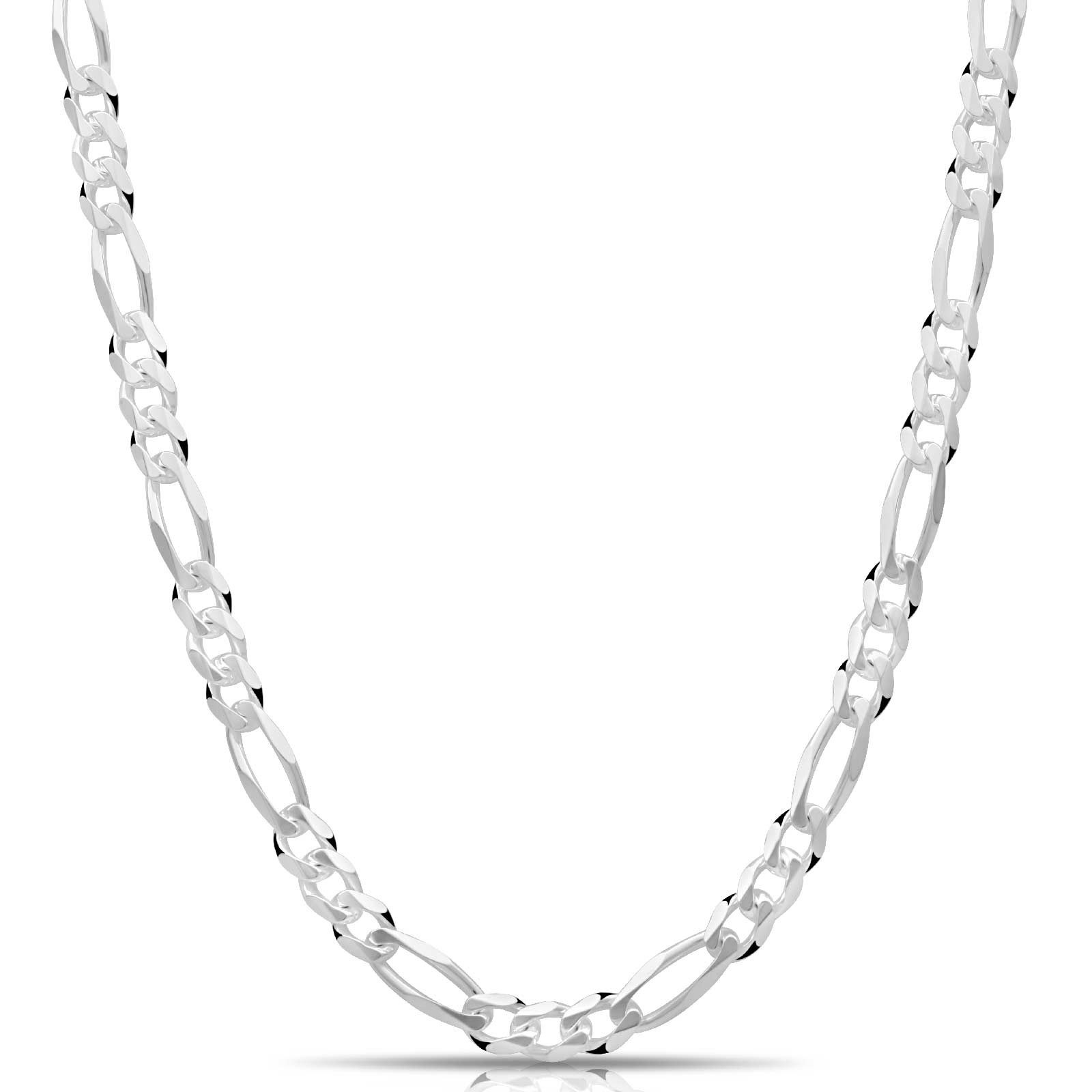 Silberkette Figarokette 7 mm 925 Silber Hochglanzpoliert Massiv