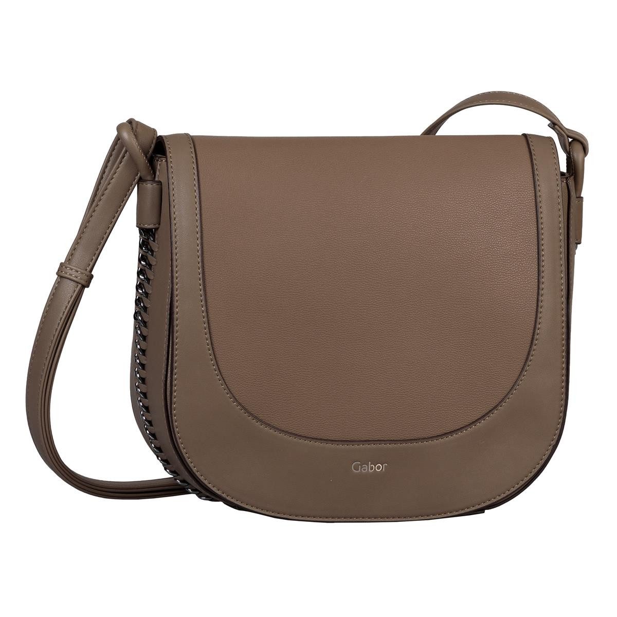 Gabor Schultertasche GABOR Damen ELENI Saddle Bag Umhängetasche, 26 x 28 x11 113 DARK TAUPE