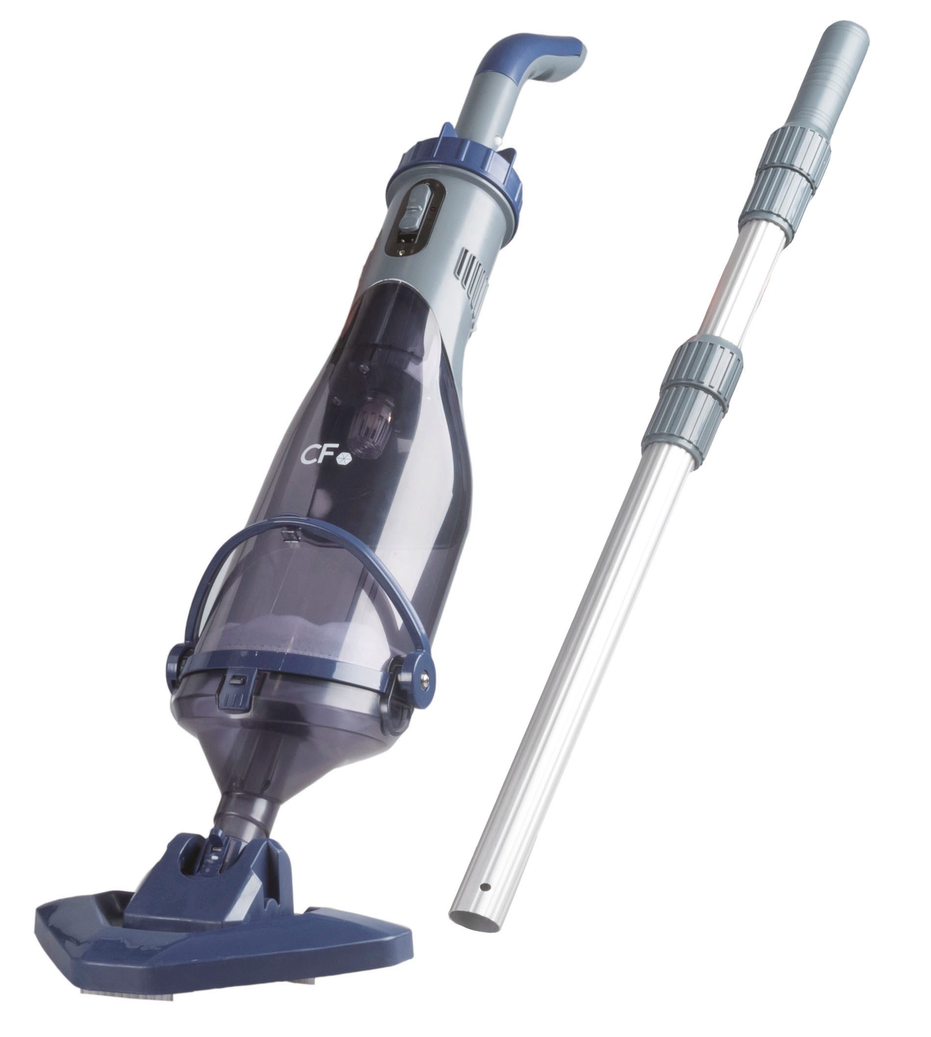 SUMMER FUN Poolbodensauger CF 25 CL, Elektrischer Bodensauger, inkl. Batterie und Ladegerät, (Packung, 4-St., Sauger, 2 Düsenaufsätze und Teleskopstange)