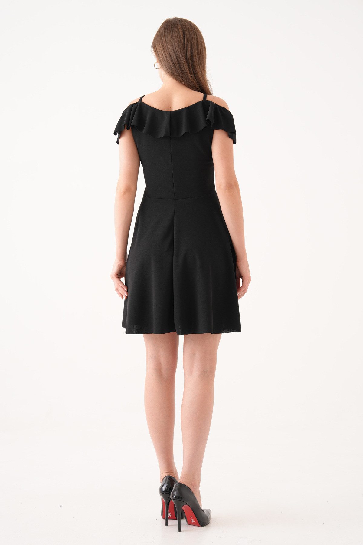 WOMAN VISION Minikleid Kleid mit dünnen Trägern und ausgestelltem Rock