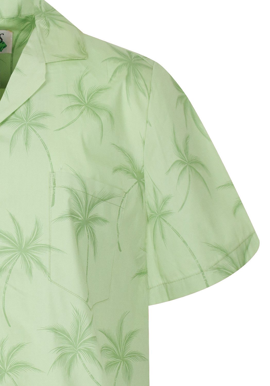 KY's Hawaiihemd "Palmshadow" Herren Kurzarm Baumwolle Kokosknöpfe Original Hawaii