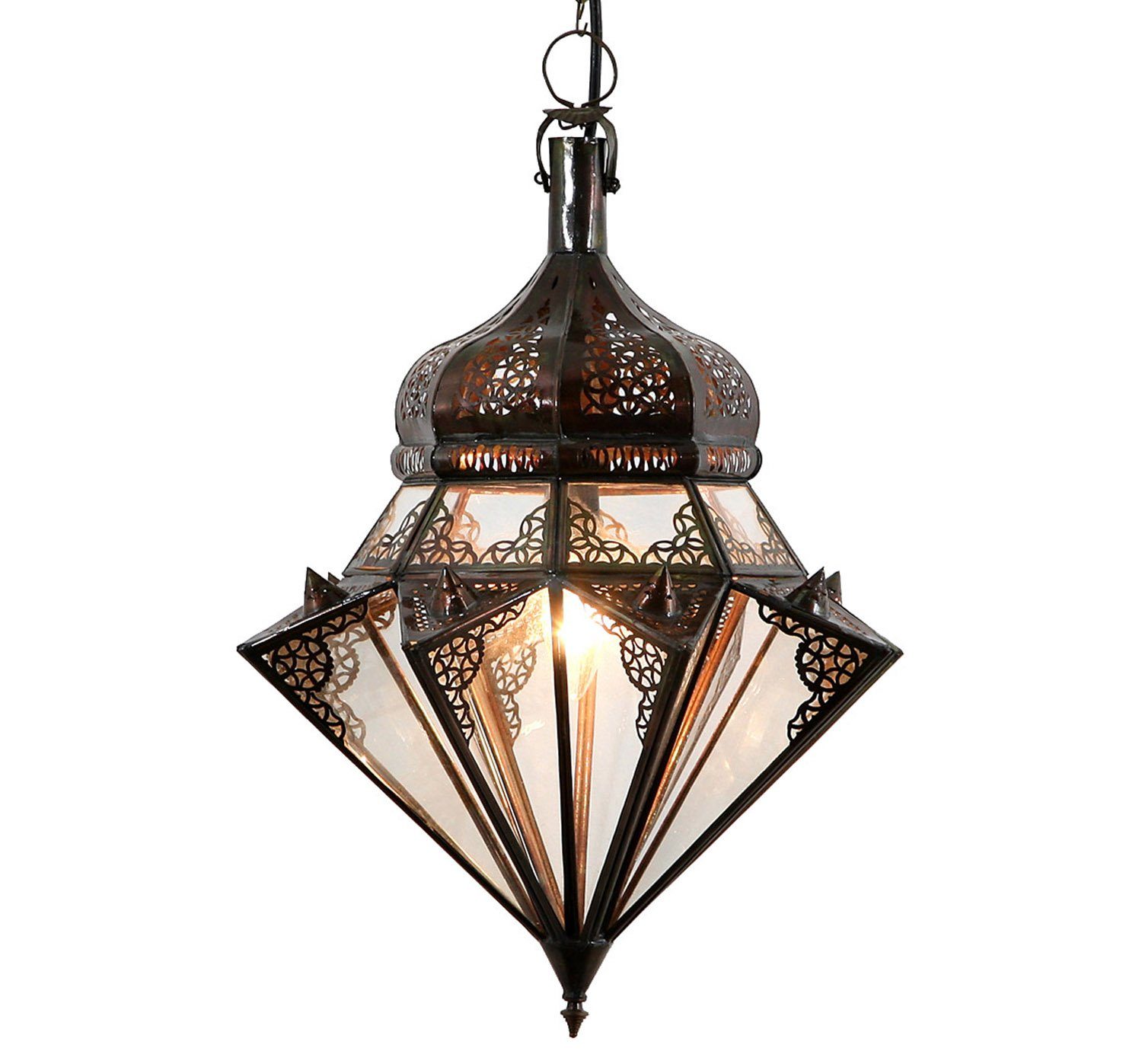 Casa Moro Hängeleuchte Orientalische Lampe Jawhara Transparent, ohne Leuchtmittel, Marokkanische Leuchte Ramadan Hängelampe L1277