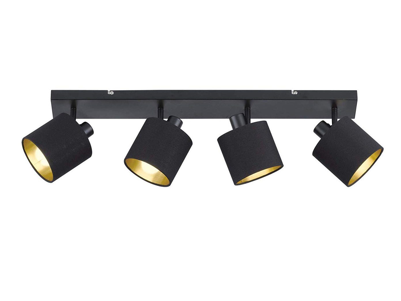 Reality Leuchten LED Deckenstrahler mit Stoffschirm & E14 LEDs, Breite 70cm, dimmbar, LED wechselbar, Warmweiß, Innen Deckenleuchte 4-flammig, Strahler schwenkbar