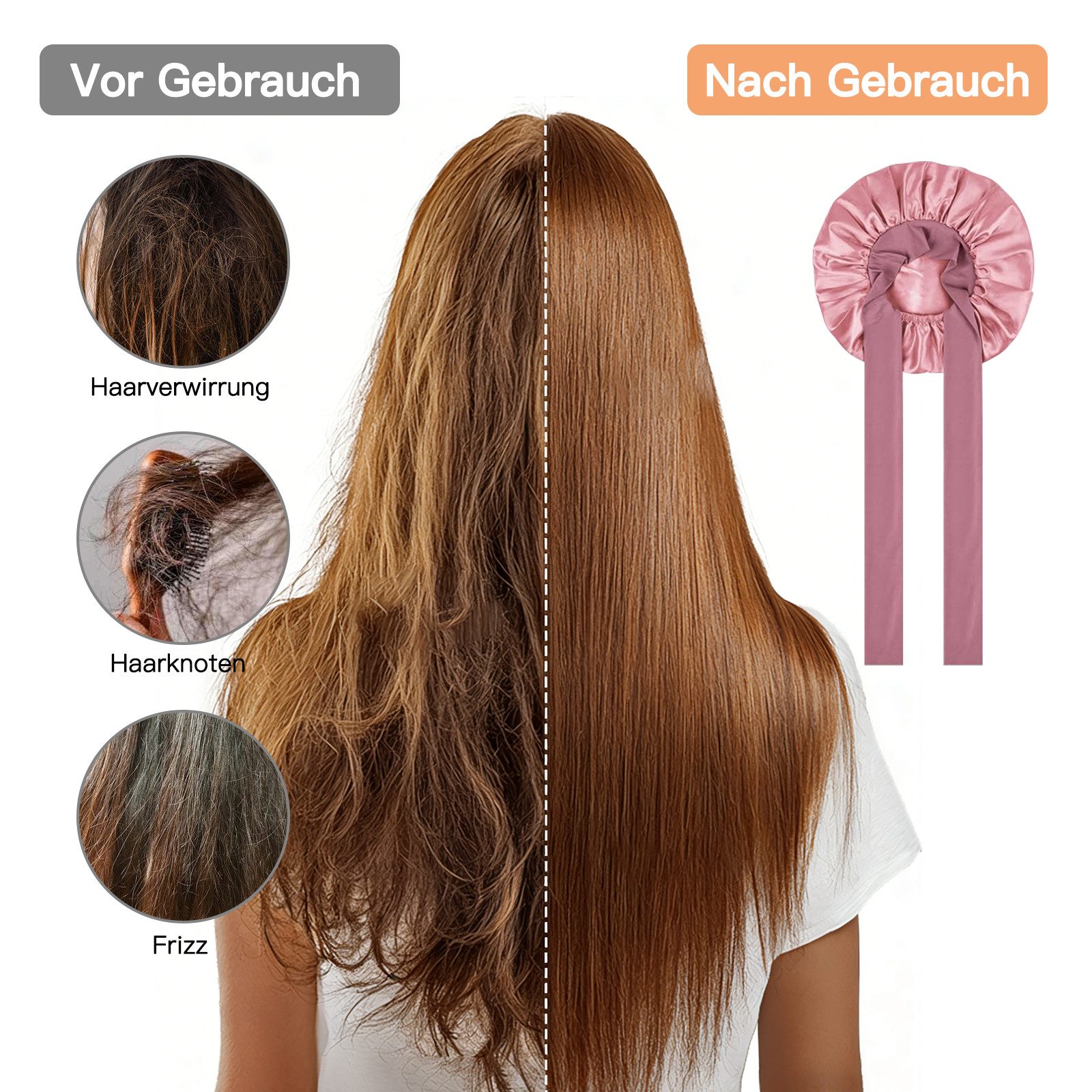 inschimmer Duschhaube Nachtmütze zum Schlafen für Nacht Doppelseitige Schlafhaube Haarhaube