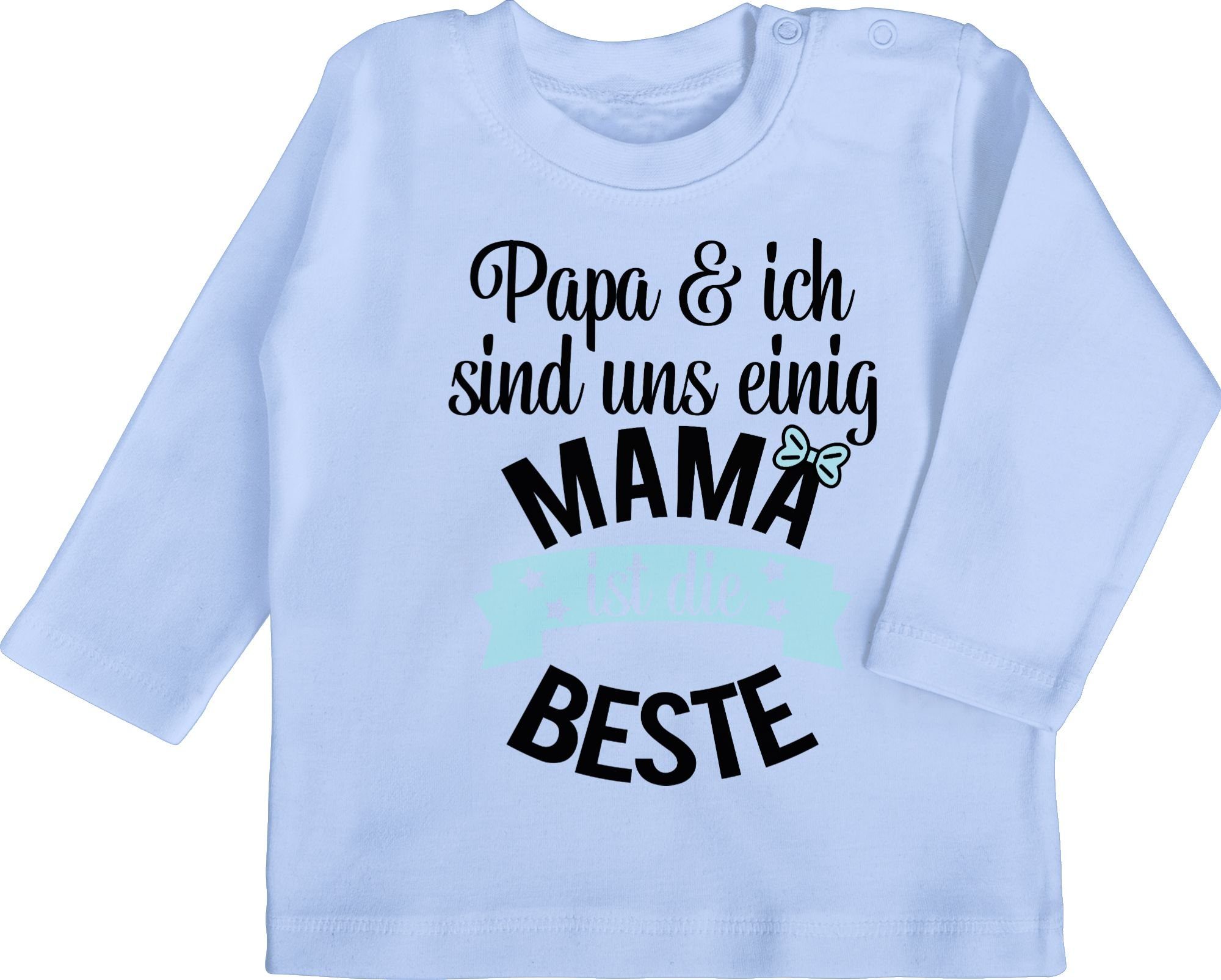 Shirtracer T-Shirt Mama ist die beste II Muttertagsgeschenk 1 Babyblau