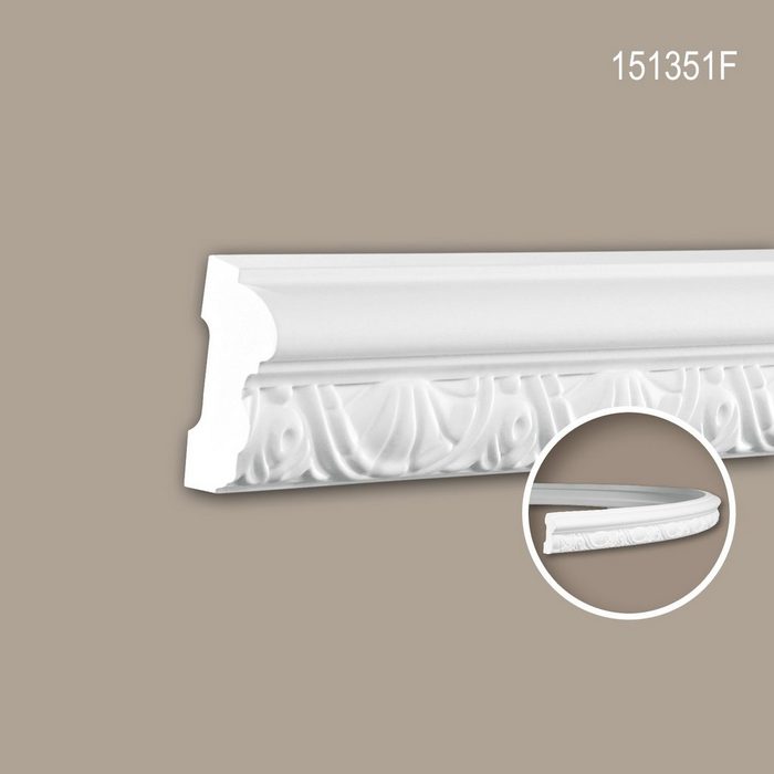 Profhome Flexprofil 151351F (Profilleiste 1-St. Flexible Wandleiste Stuckleiste Zierleiste 2 m) weiß vorgrundiert