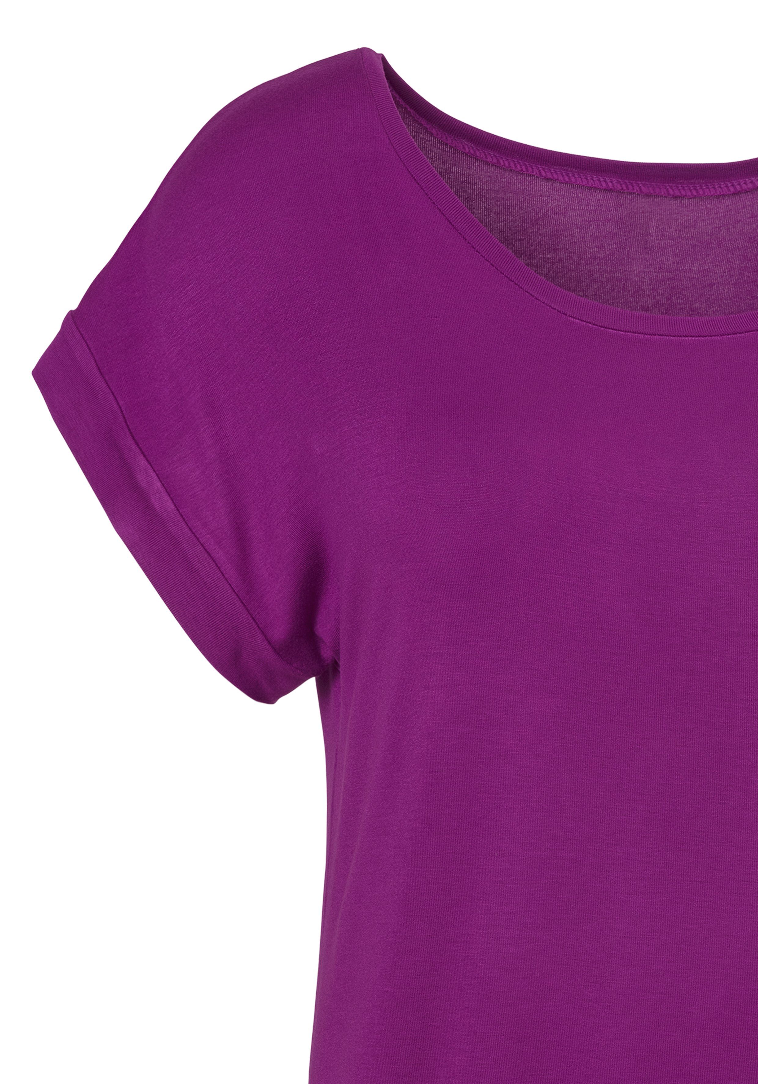 Vivance by Lascana Kurzarmshirt aus elastischem Viskose Jersey – Bild 3 von 5