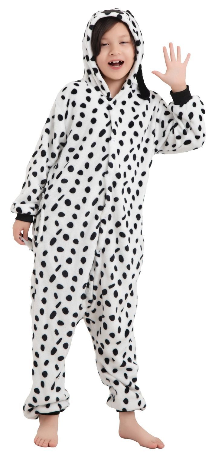 Corimori Jumpsuit Kinder Kostüm Jumpsuit Onesie verschiedene Designs (1-tlg) Fasching, Karneval, Tierkostüme Dalmatiner, Hund 128-134 Jungen