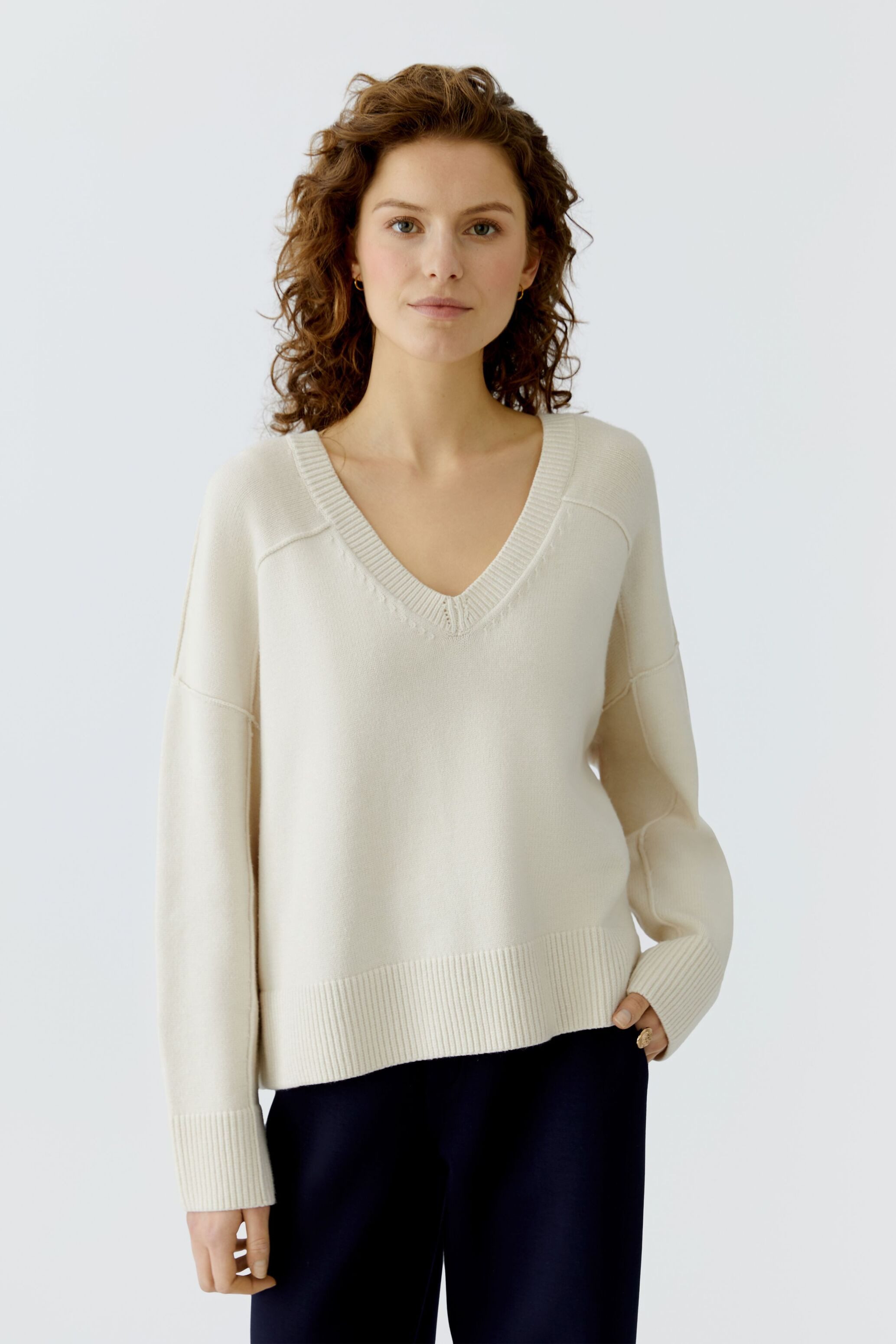 Oui V-Ausschnitt-Pullover günstig online kaufen