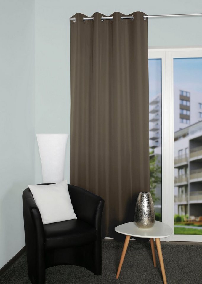 Home Basics Vorhang ATLANTIK (1 St), Ösen, blickdicht, Ösenschal Uni ATLANTIK