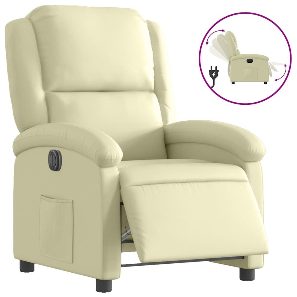 vidaXL Sessel Relaxsessel Elektrisch Creme Echtleder günstig online kaufen