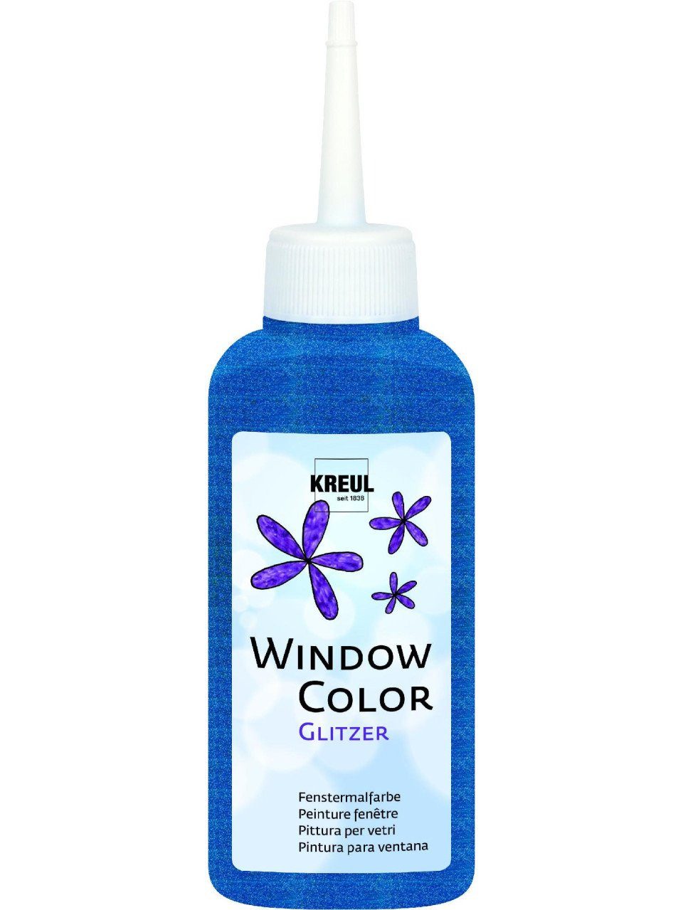 Bastelfarbe Kreul Window Color Glitzer-diamantblau 80 ml