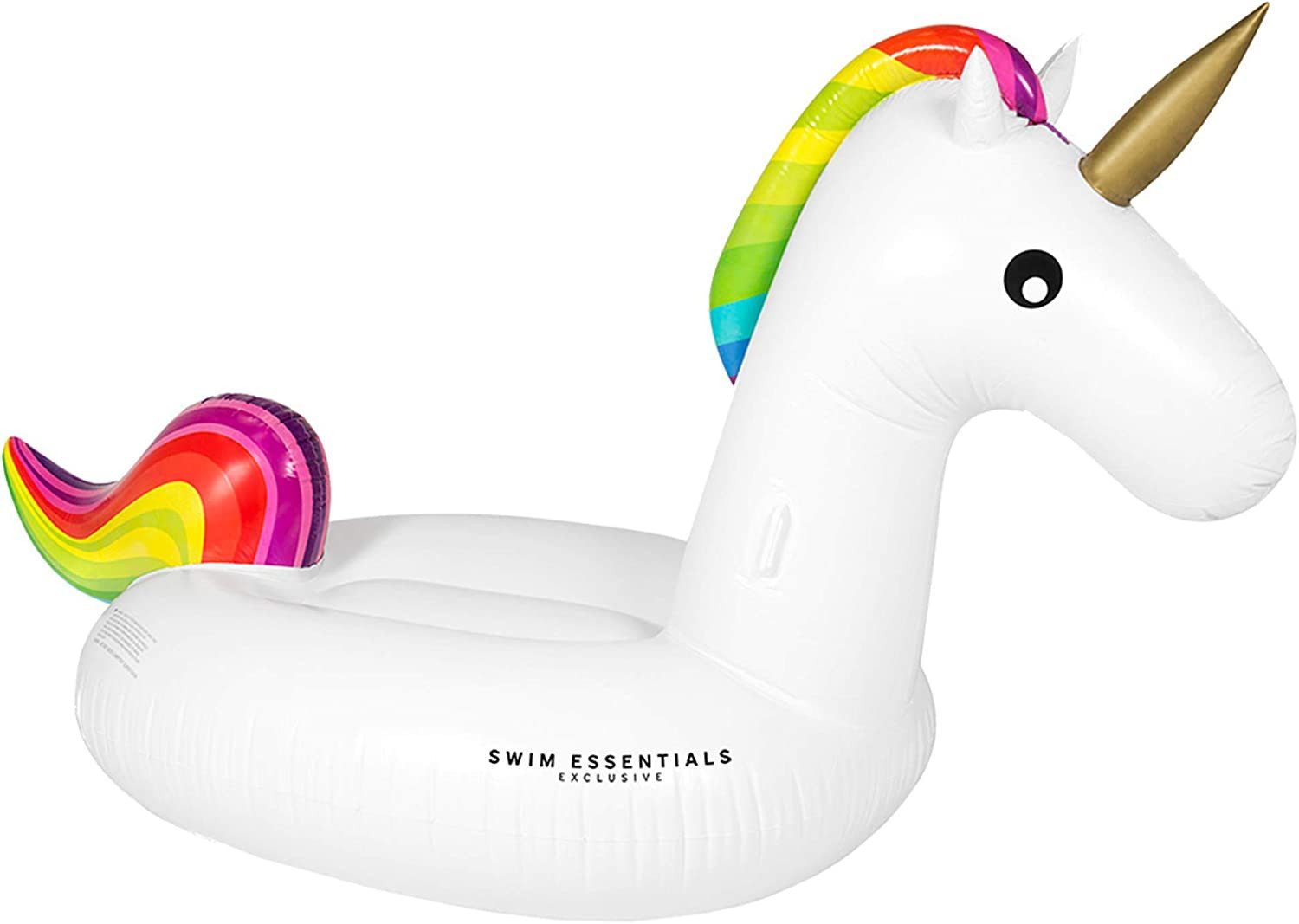 Swim Essentials Luftmatratze Luxury Ride-on Einhorn 142x 137 x 97 cm, Wassermatratze Matratze Schwimmmatratze Liege