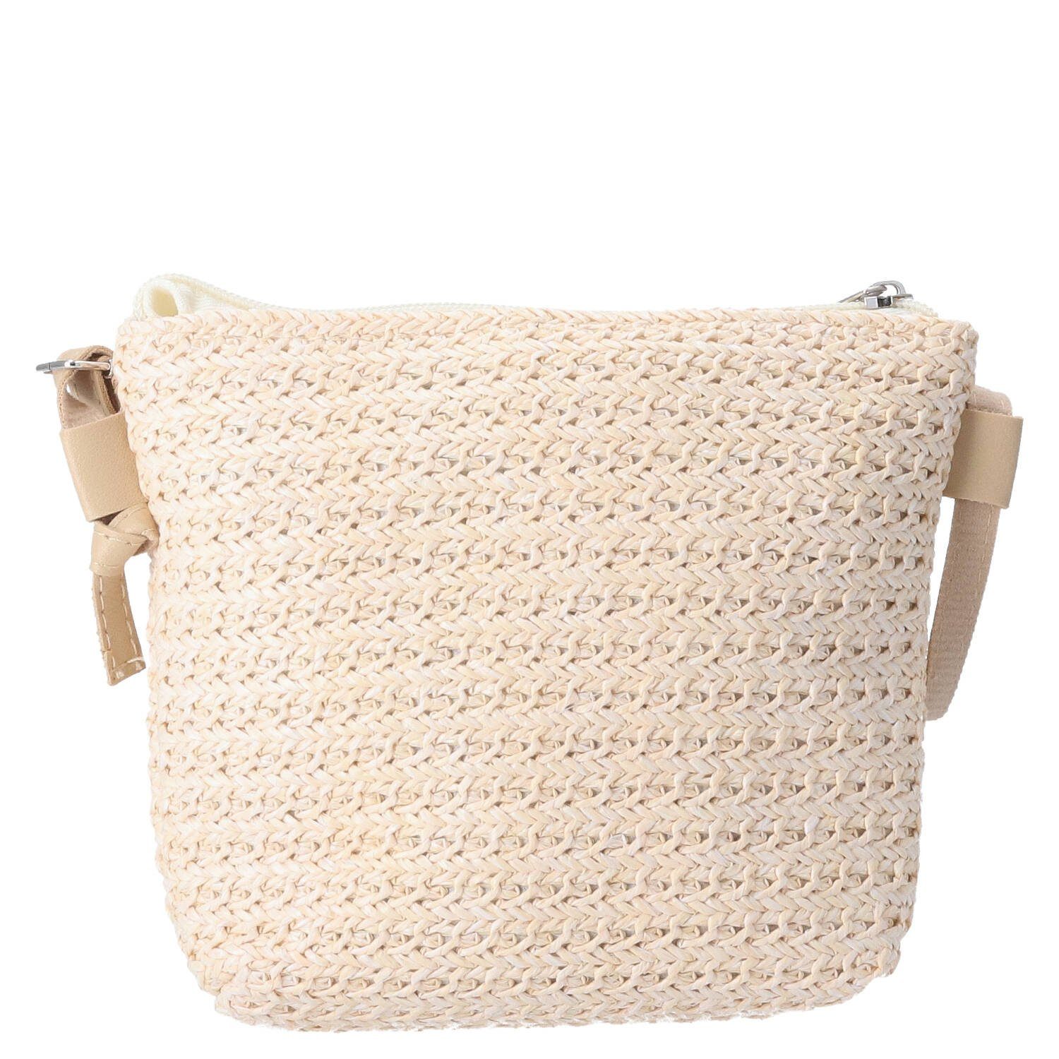Antonio Umhängetasche Antonio Damen Bast Tasche XS beige (1, 1-tlg., 1)