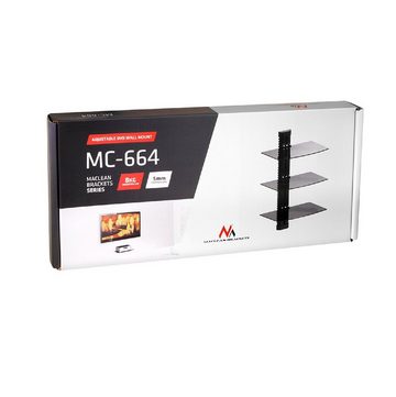 Maclean Wandregal MC-664, Wandregal 3-Fach Glasregal 8kg