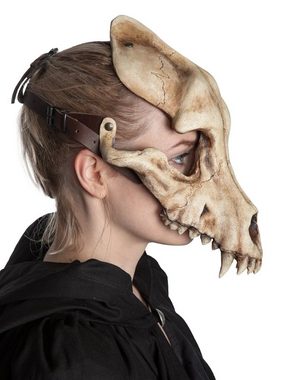 Andracor Verkleidungsmaske Maske - Wolfsschädel, Verwitterter Schädel eines Wolfes. Eine Gießharz Maske aus dem Hause