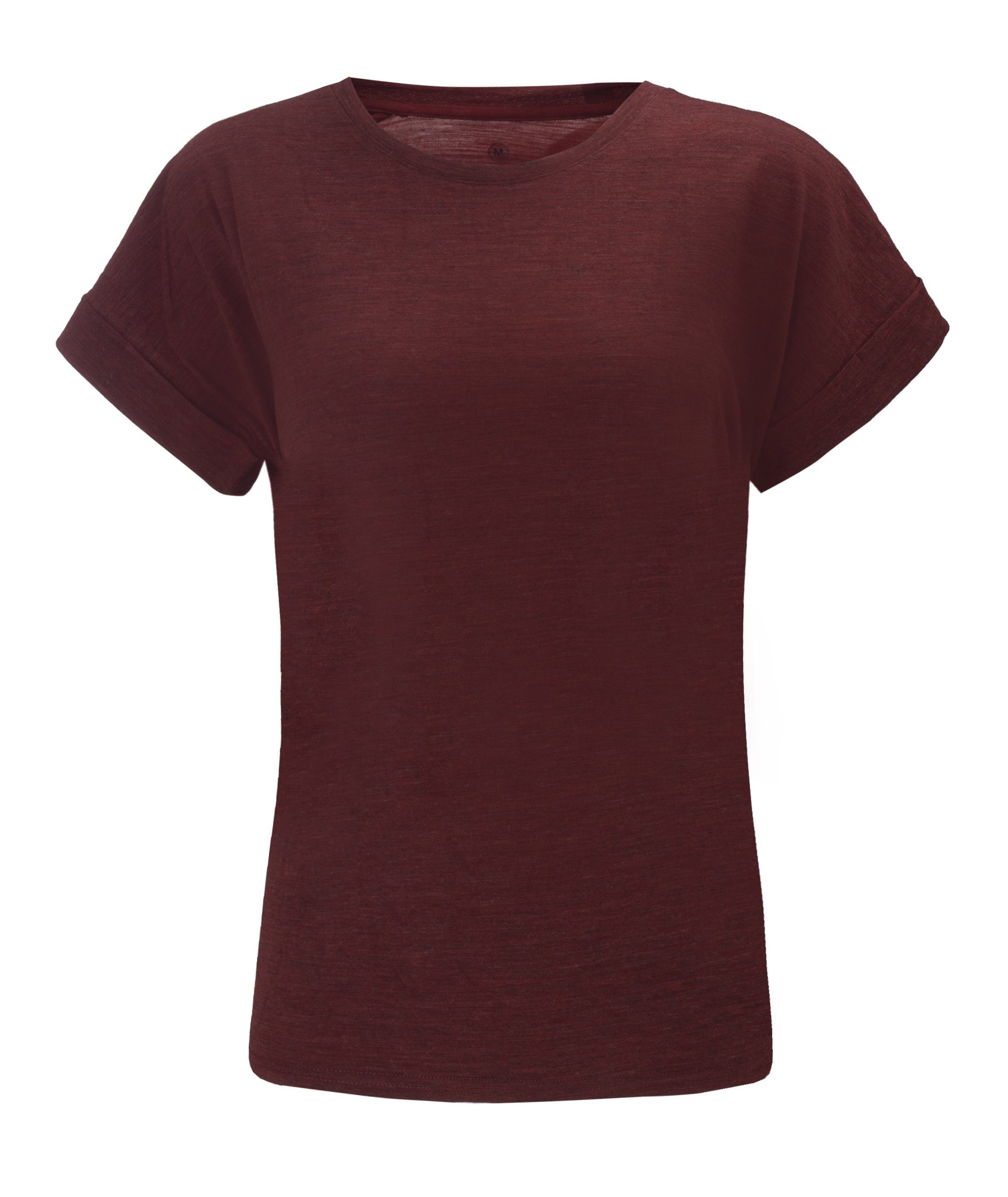 Gipfelglück Funktionsshirt Anna für Damen, mit Merino Wolle Dk Wine Red Melange