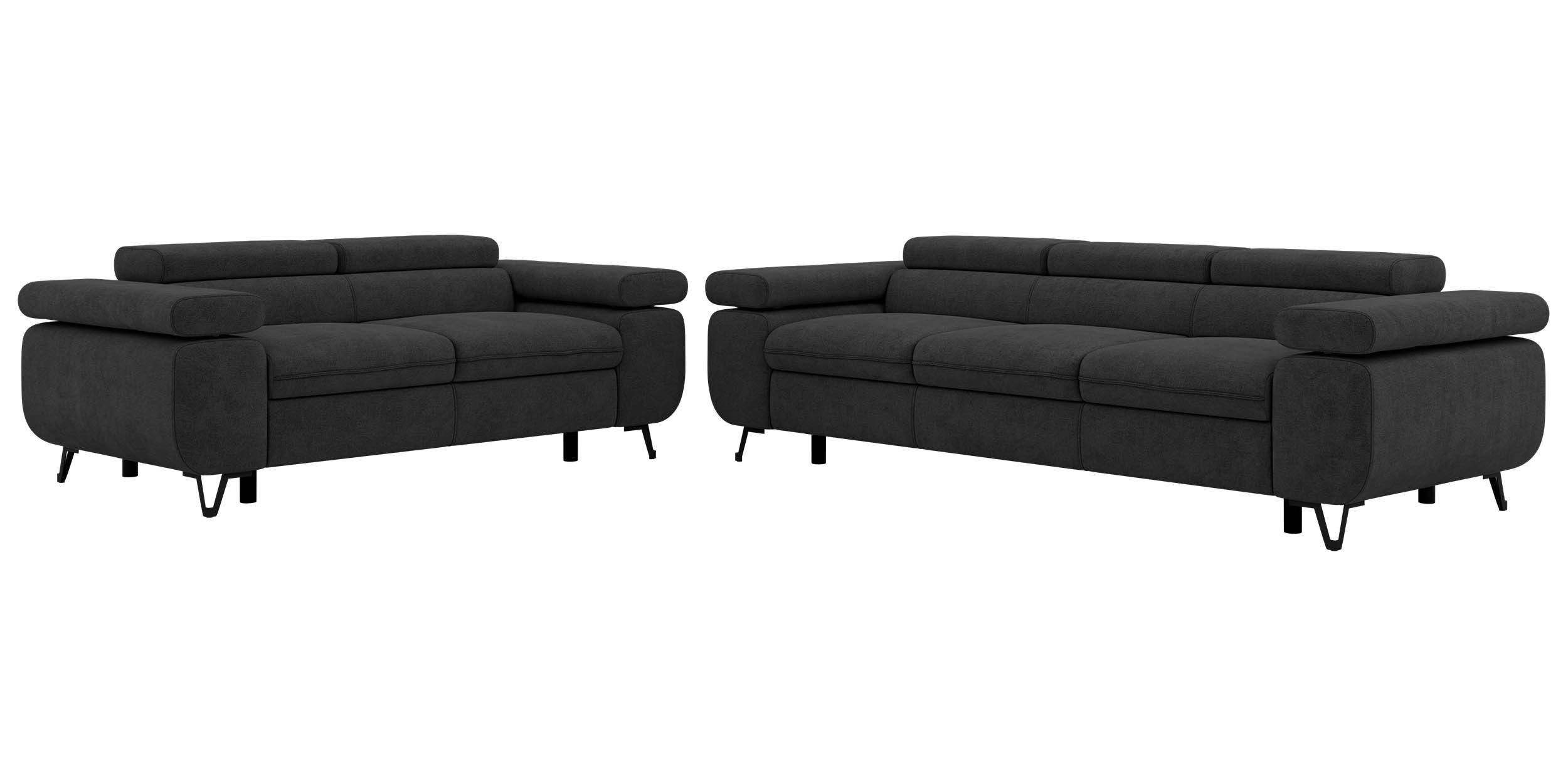 MKS MÖBEL Polstergarnitur PETER, (2+3, Set, modernes Sofa-Set, Couchgarnitur fürs Wohnzimmer), verstellbare Kopfstützen und Armlehnen