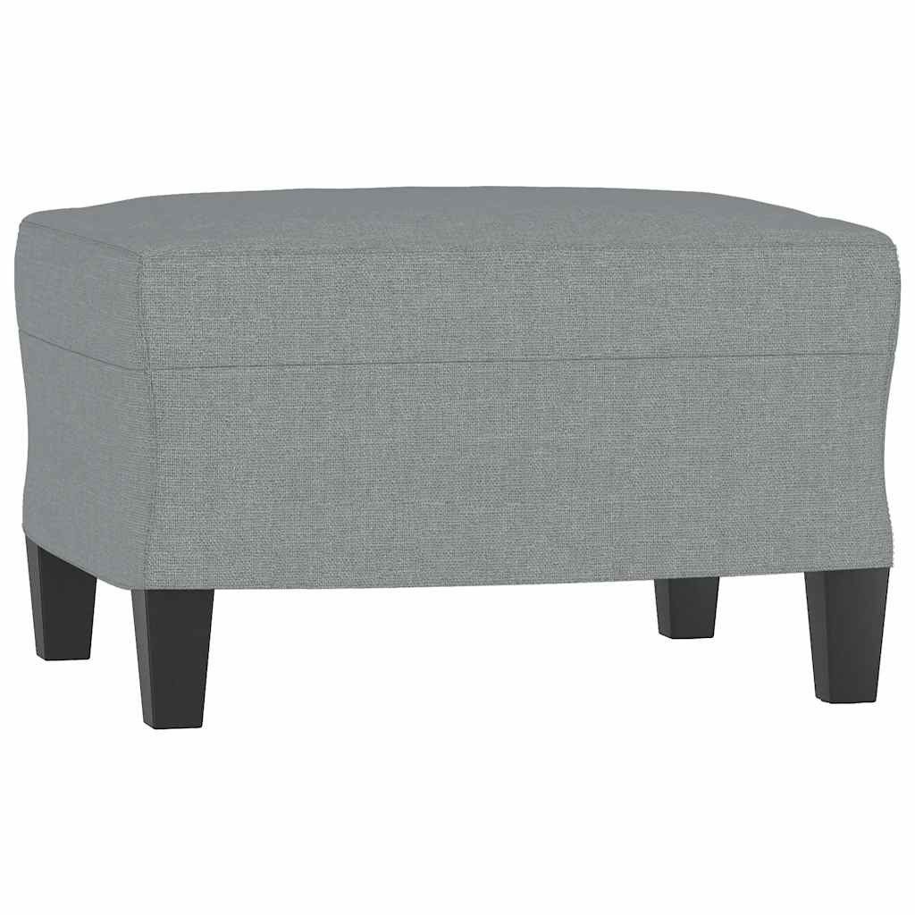 vidaXL Sofa 3-tlg. Sofagarnitur mit Kissen Hellgrau Stoff