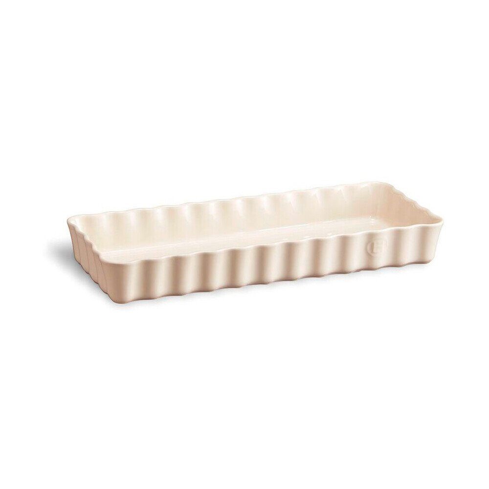 Emile Henry Obstkuchenform Kuchen-/Tarteform 15x36 cm Argile, 1,3l, Made in France, Keramik, mikrow.- & spülm.sicher, beige