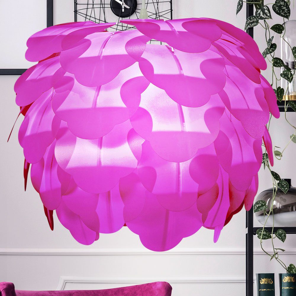 etc-shop LED Pendelleuchte, Zimmer Hänge inklusive, Schlaf purple Decken im Leuchtmittel Leuchte Blüten Warmweiß, Blätter Wohn Lampe