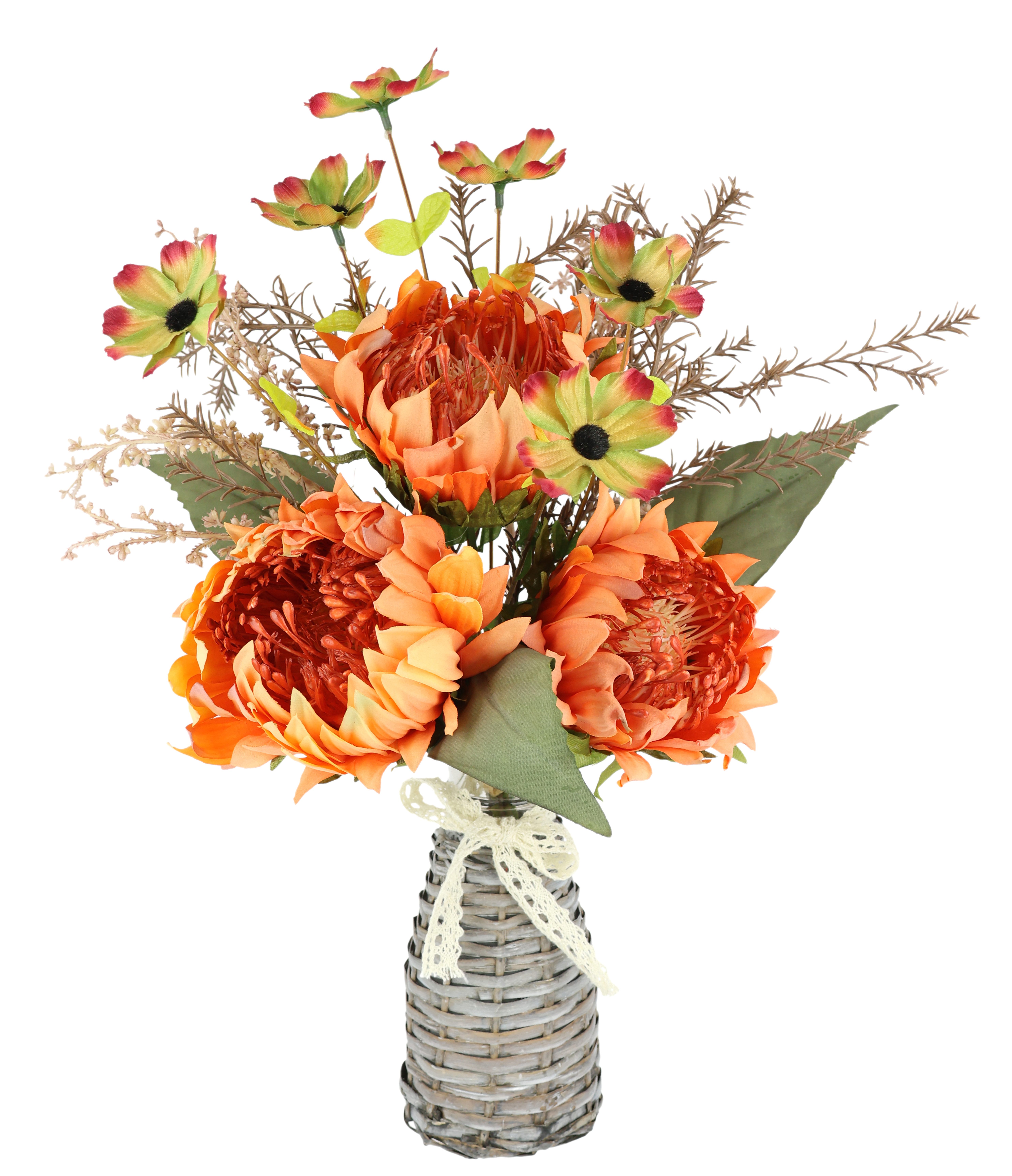 Kunstblume Protea Strauß in Vase, I.GE.A., Höhe 45 cm, Artischocken Blumens günstig online kaufen