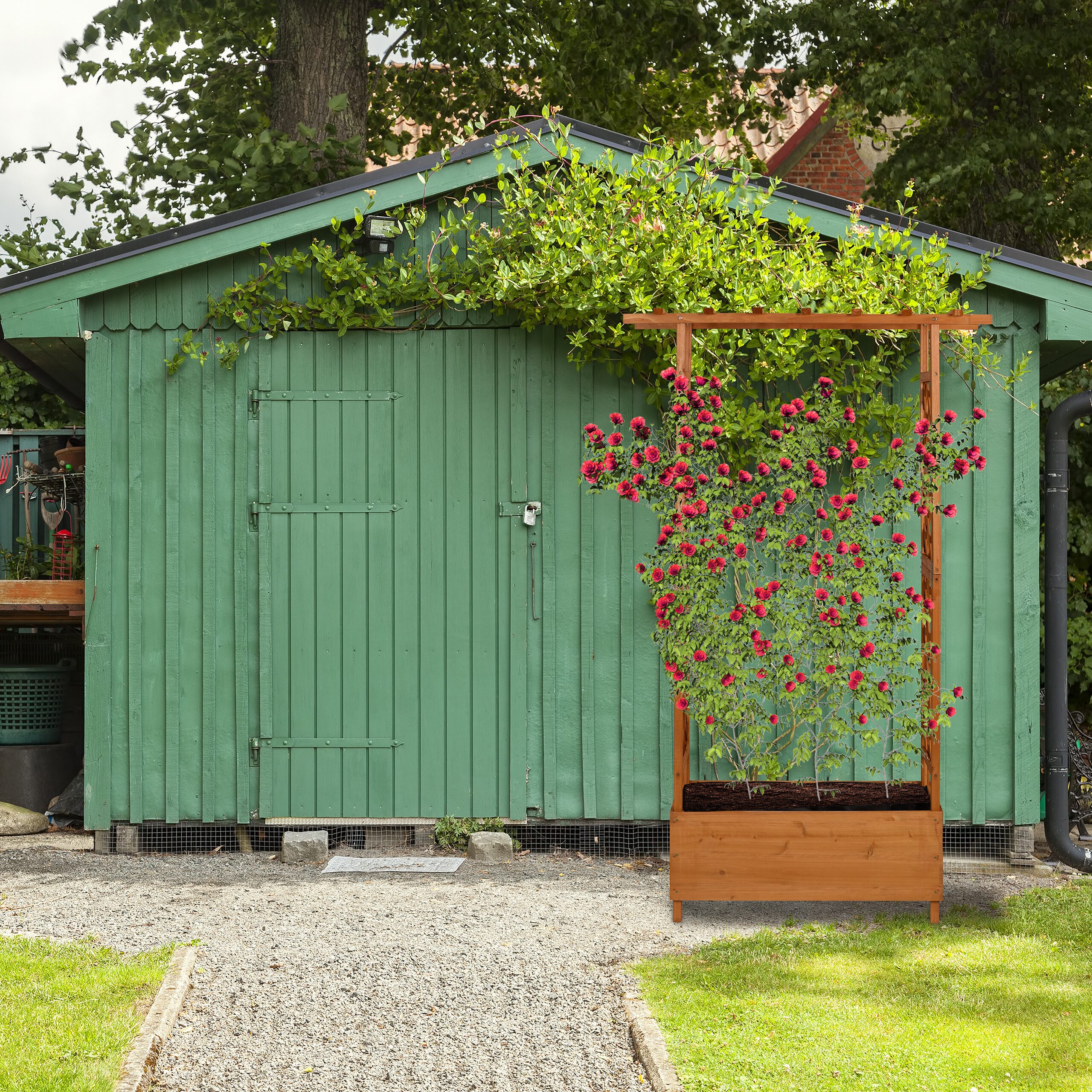 relaxdays Pflanzkübel Blumenkasten mit Rankgitter & günstig online kaufen