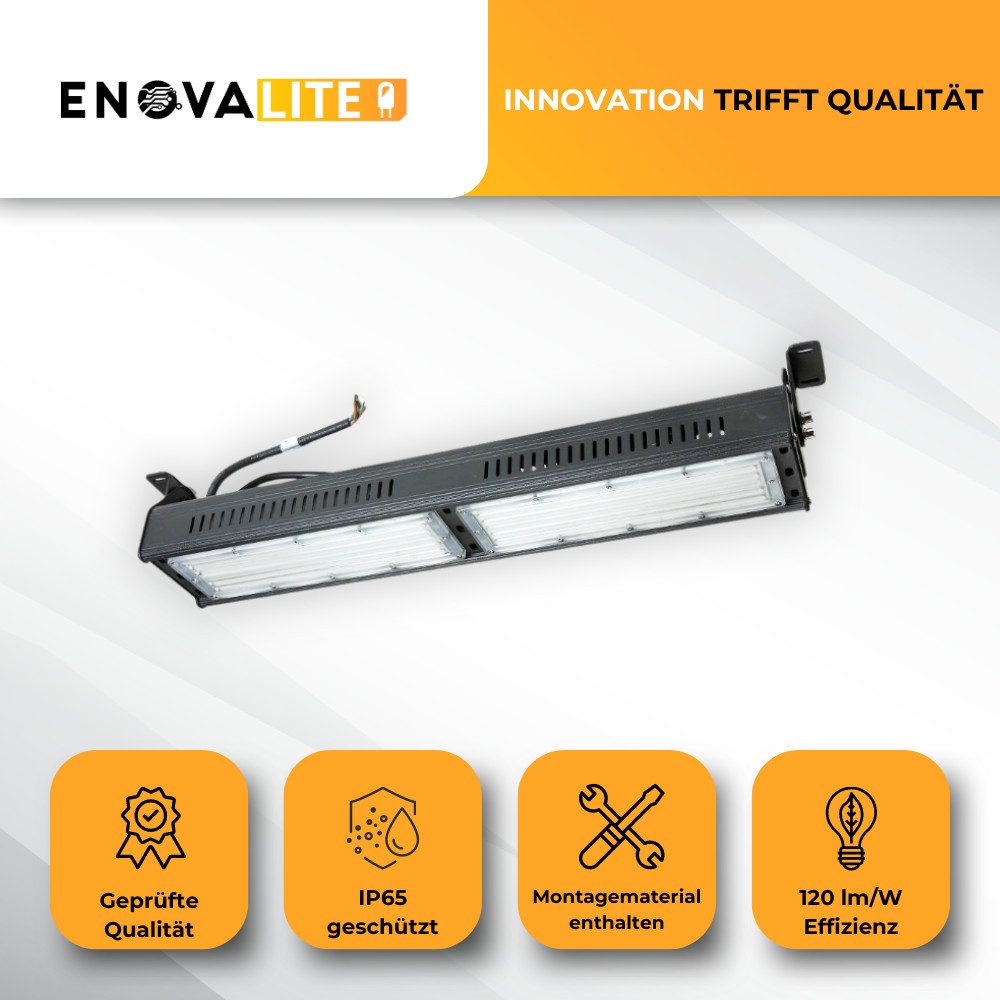 ENOVALITE LED Arbeitsleuchte LED-HighBay, linear, 100 W, 12000 lm, 5000 K (neutralweiß), IP65, LED fest integriert, Tageslichtweiß, neutralweiß