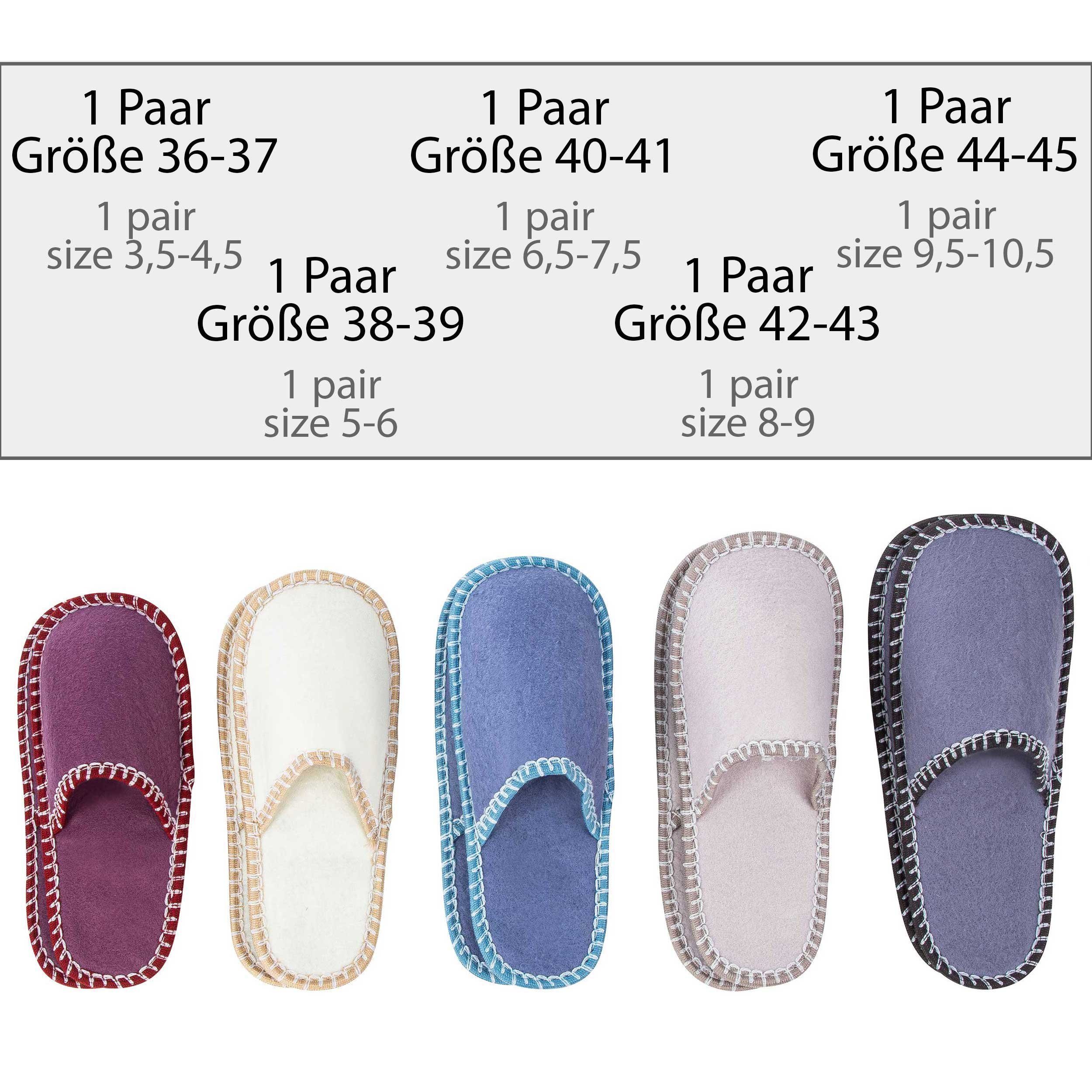ONVAYA Gästepantoffel 5er Set grau, Filz Pantoffel, Hausschuhe Hausschuh (1-tlg)