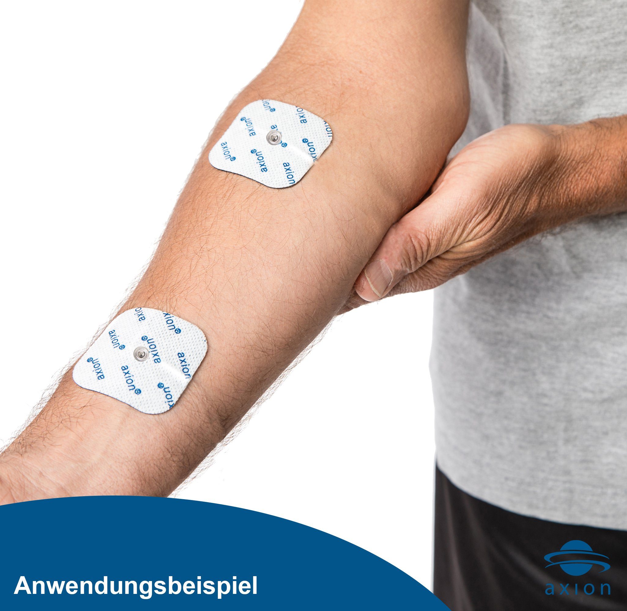 Axion Elektrodenpads passend zu Sanitas, Beurer - 10x5cm (4), 5x5cm (4), 3.2cm rund (4), 12 St.,selbstklebende TENS EMS Elektroden mit 3.5mm Druckknopfanschluss