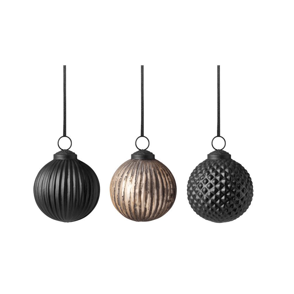 Villeroy & Boch Dekofigur Black XMAS Glas-Weihnachtskugeln 3tlg. 10 x 8 cm günstig online kaufen