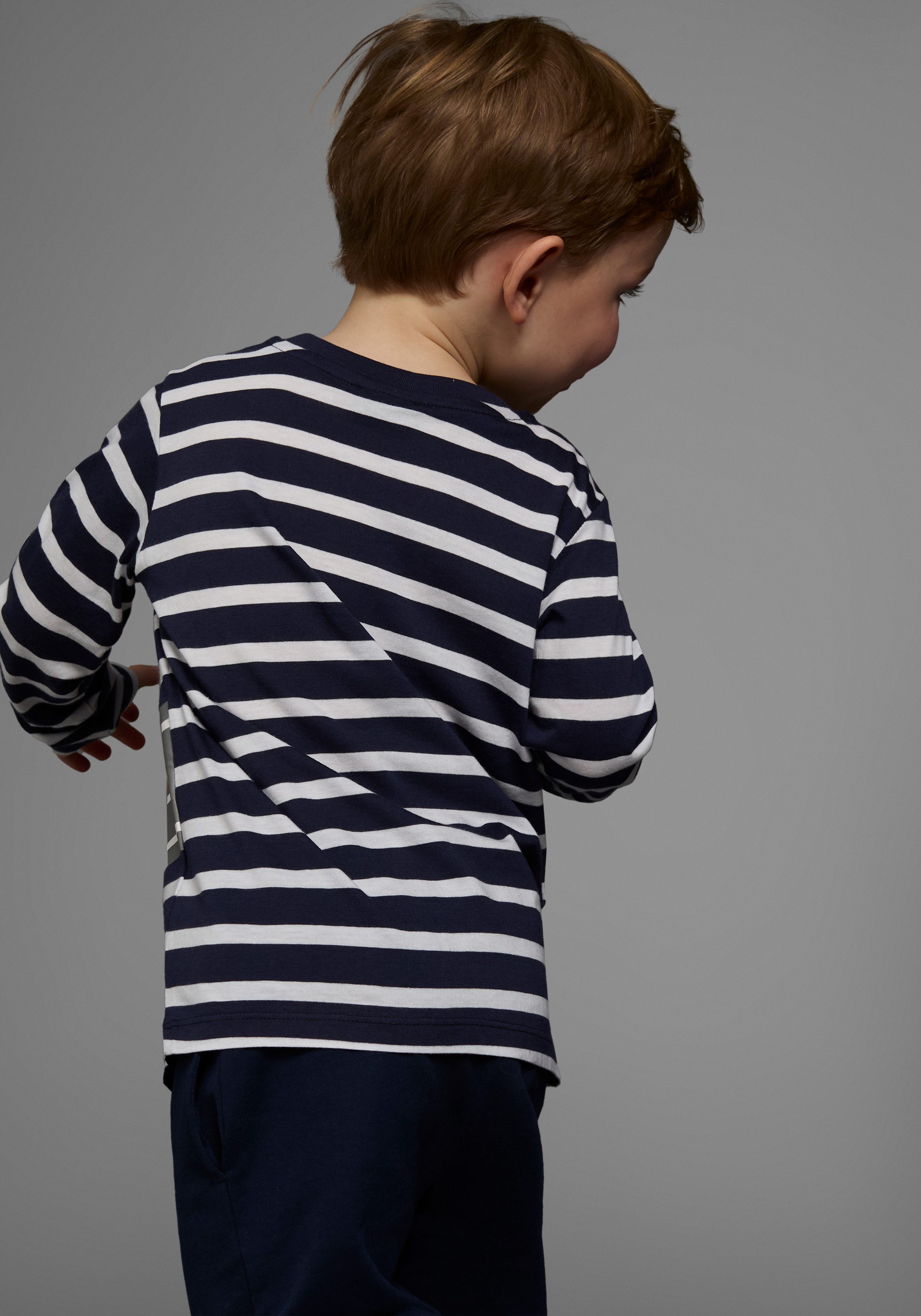 KIDSWORLD Langarmshirt TATÜ TATA die Feuerwehr ist da langärmlig, Basic-Passform, gestreift und bedruckt