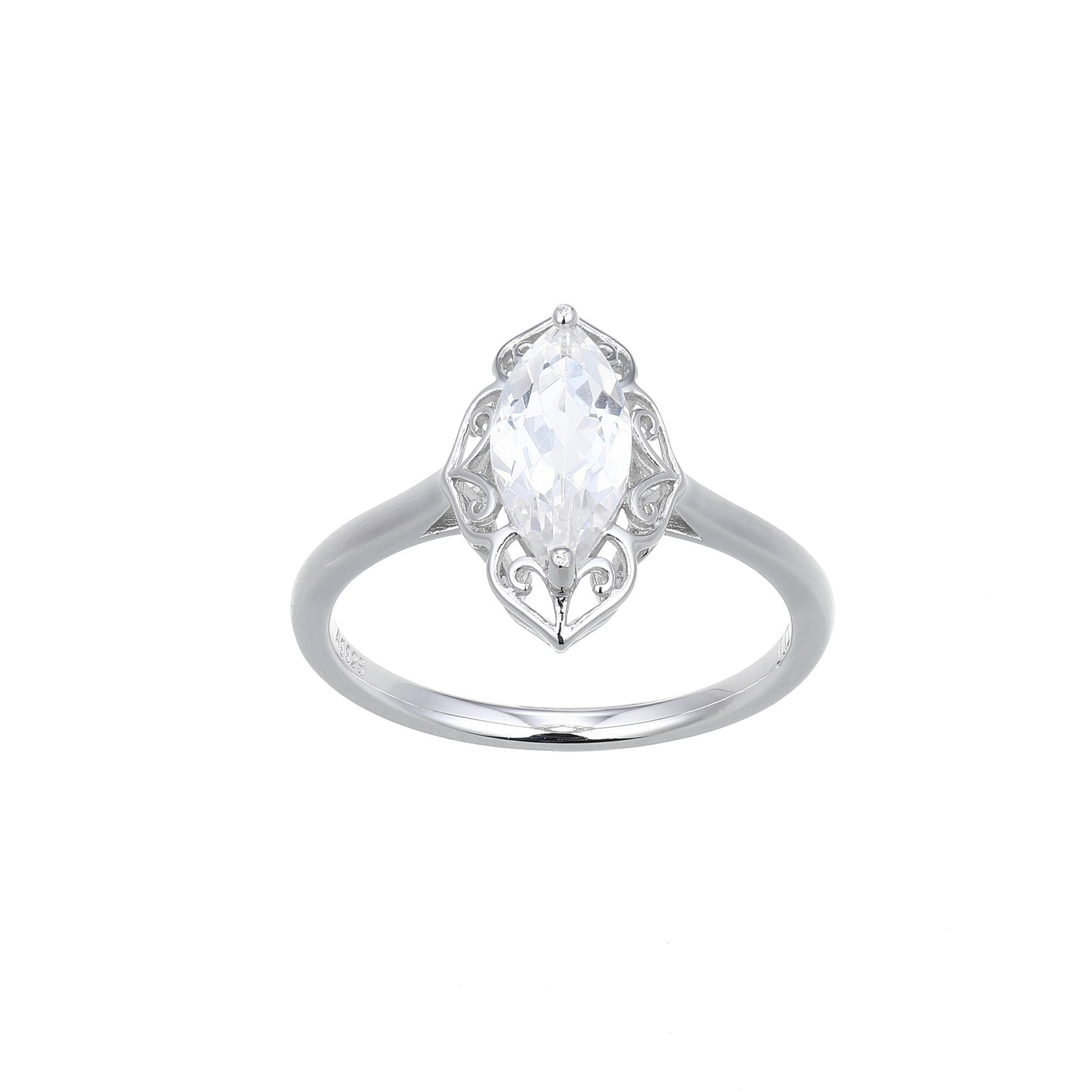 Cavill Solitärring Weißer Topas Marquise Silber Ring, Brasilien 0,939 ct (1 günstig online kaufen