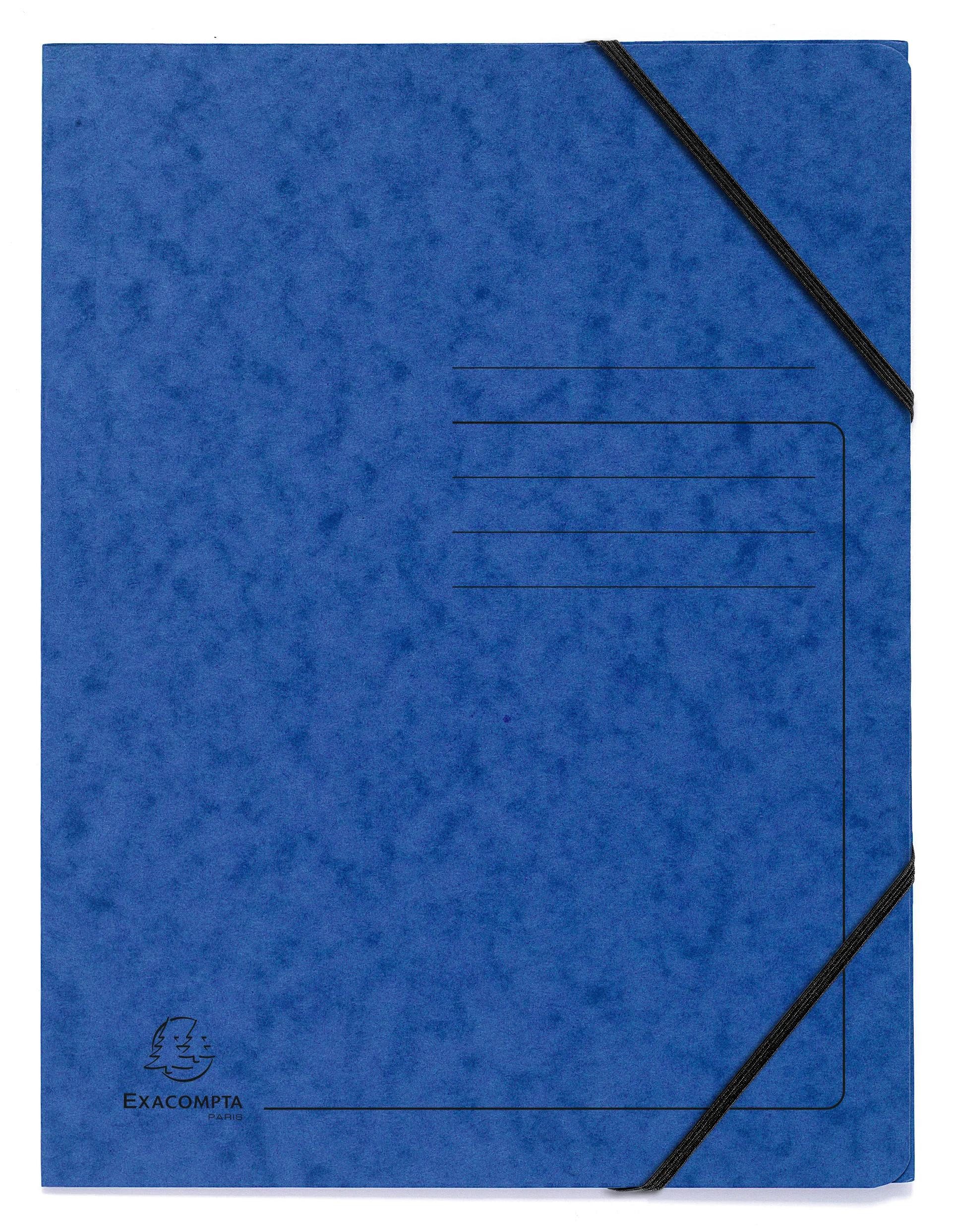Organisationsmappe 25x Eckspannmappe + Gummizug ohne Klappen, Karton, A4, Blau, 555412E