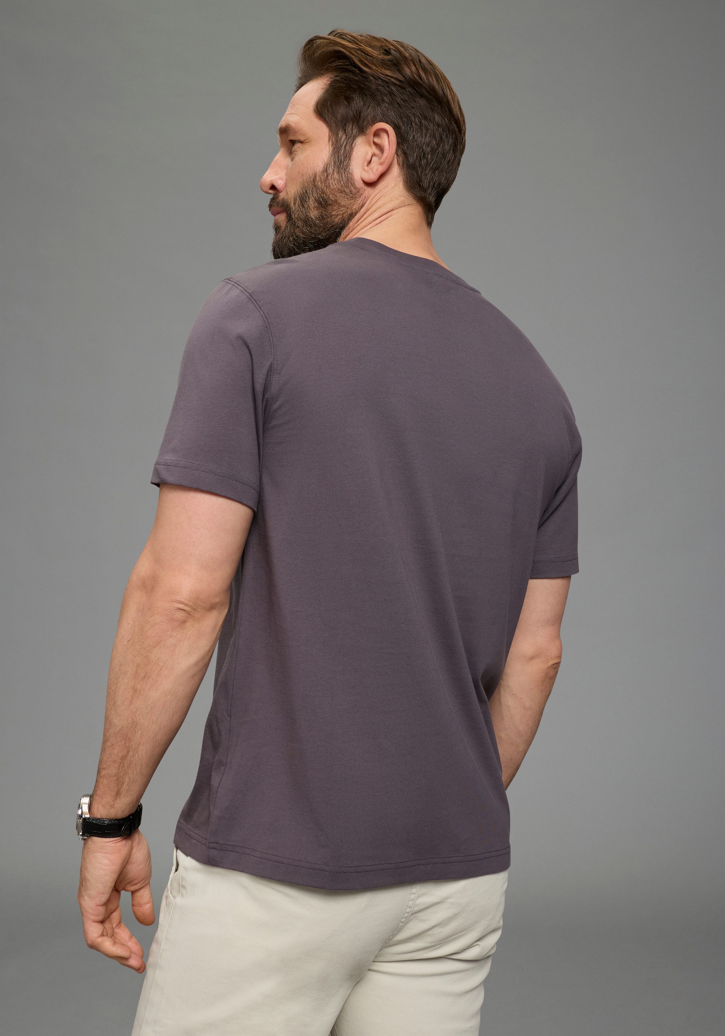Man's World Rundhalsshirt normale Passform, kurzarm, mit Print, bedruckte Optik – Bild 3 von 5