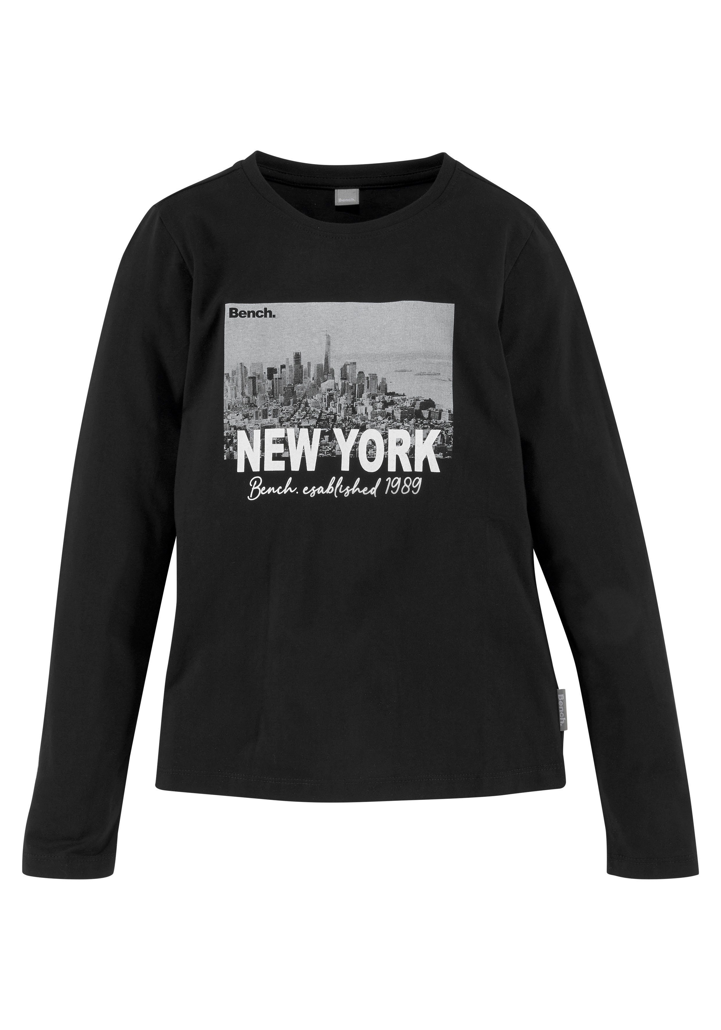 City New York Fotodruck Bench. Langarmshirt