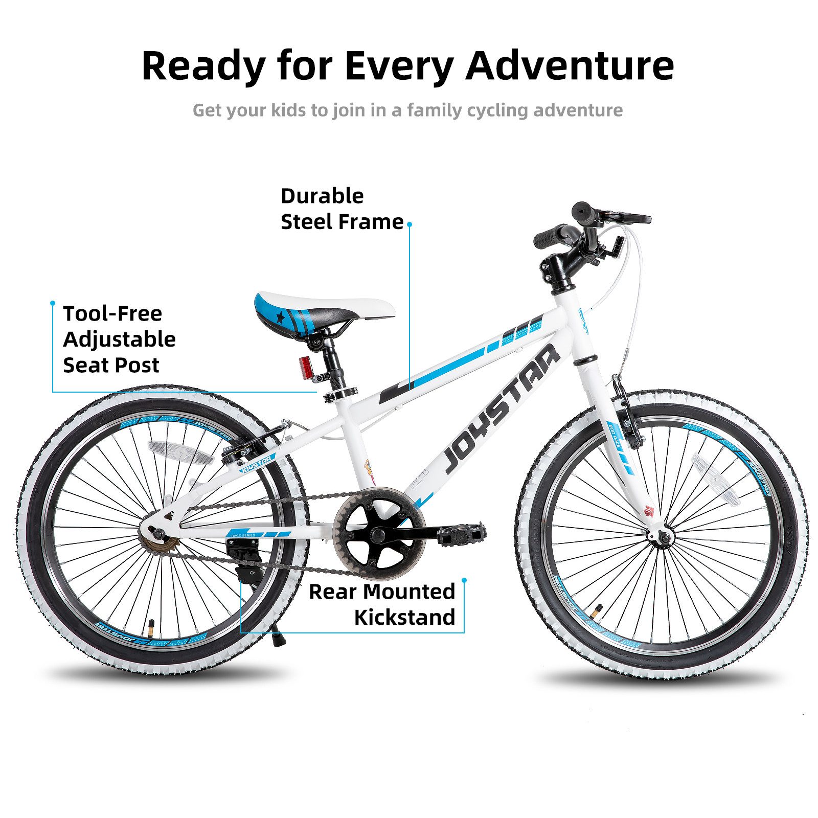JOYSTAR Kinderfahrrad 20 Zoll fahrrad für Jungen Mädchen Alter von 7-12 Jahren Mountainbike, Hardtail Mountainbike für Kinder mit 1-Gang, Doppel-V-Bremse