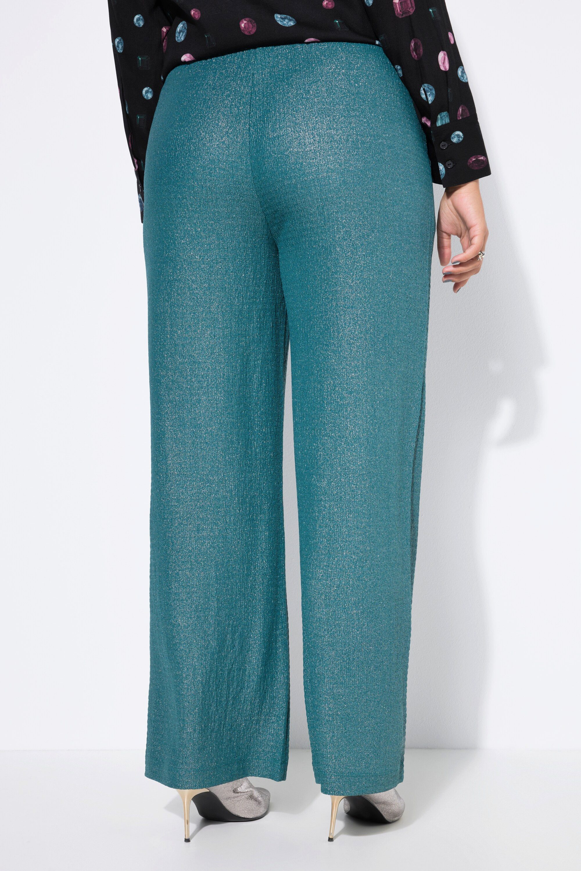 Studio Untold Schlupfhose Hose Wide Legs Struktur und Glitzer – Bild 3 von 4