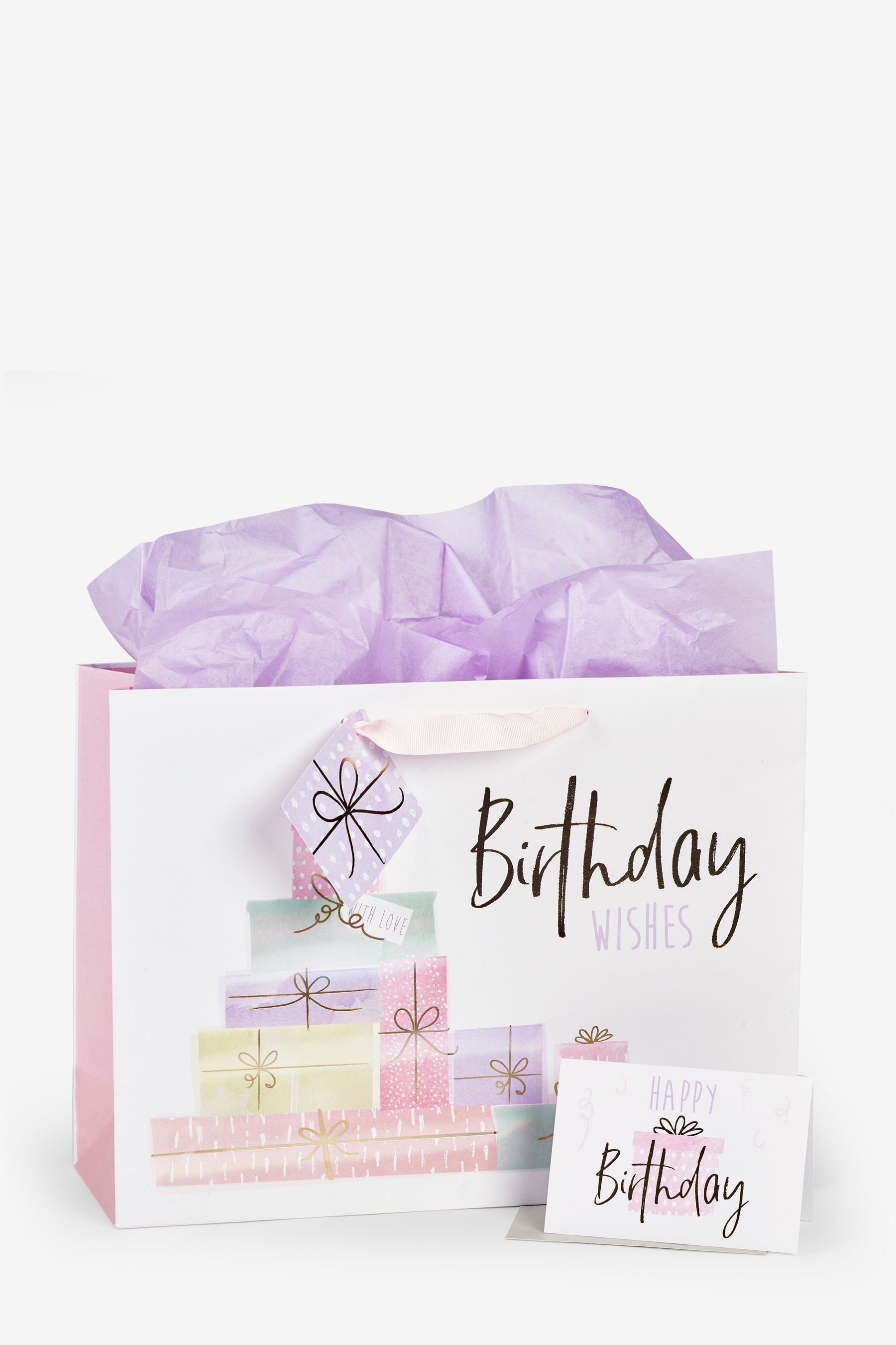 Next Geschenkpapier Set mit Geburtstagskarte und Geschenktasche, (1St) | Geschenkpapier
