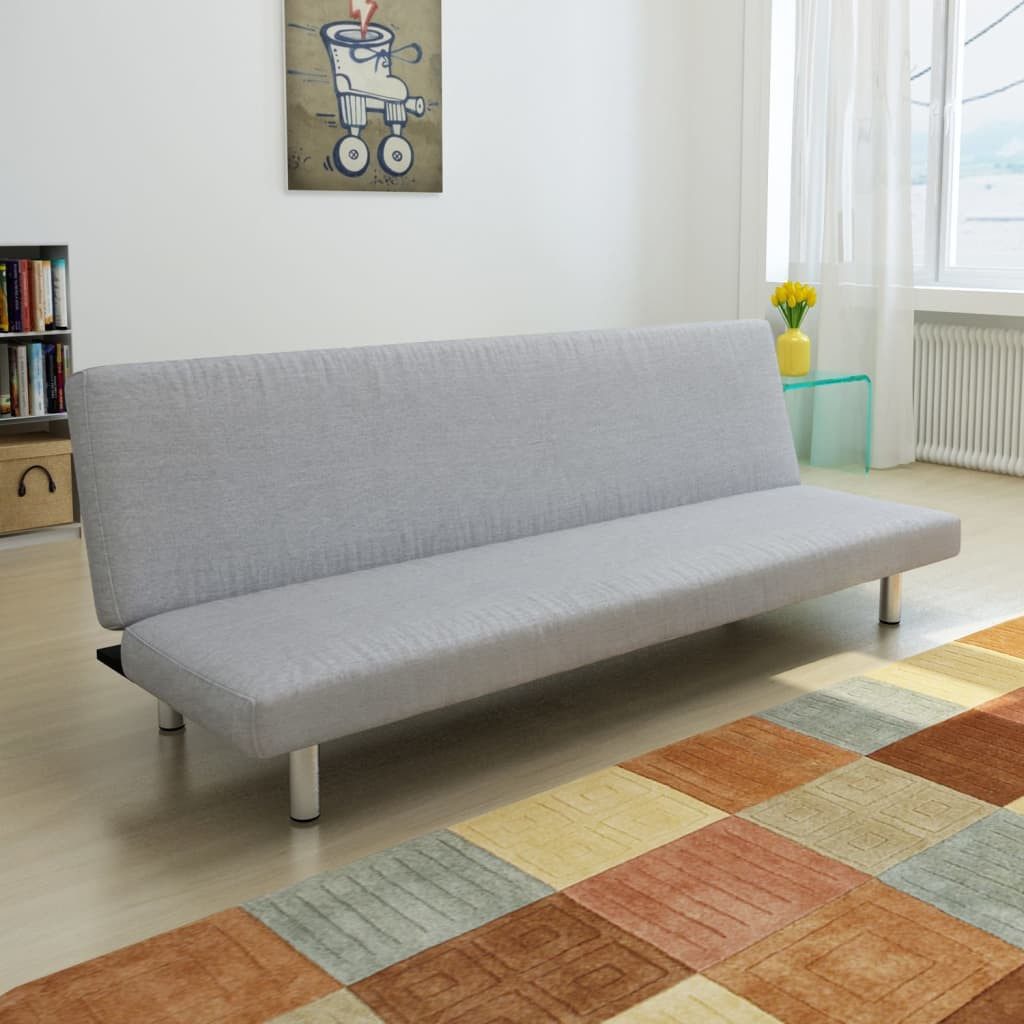 vidaXL Sofa Schlafsofa Polyester, Hellgrau günstig online kaufen